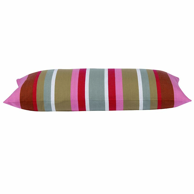 Pack of 4 Corban Rose Pink Based Striped Cushion Cover Multicoloured Rectangle 35x70cm โ image 2