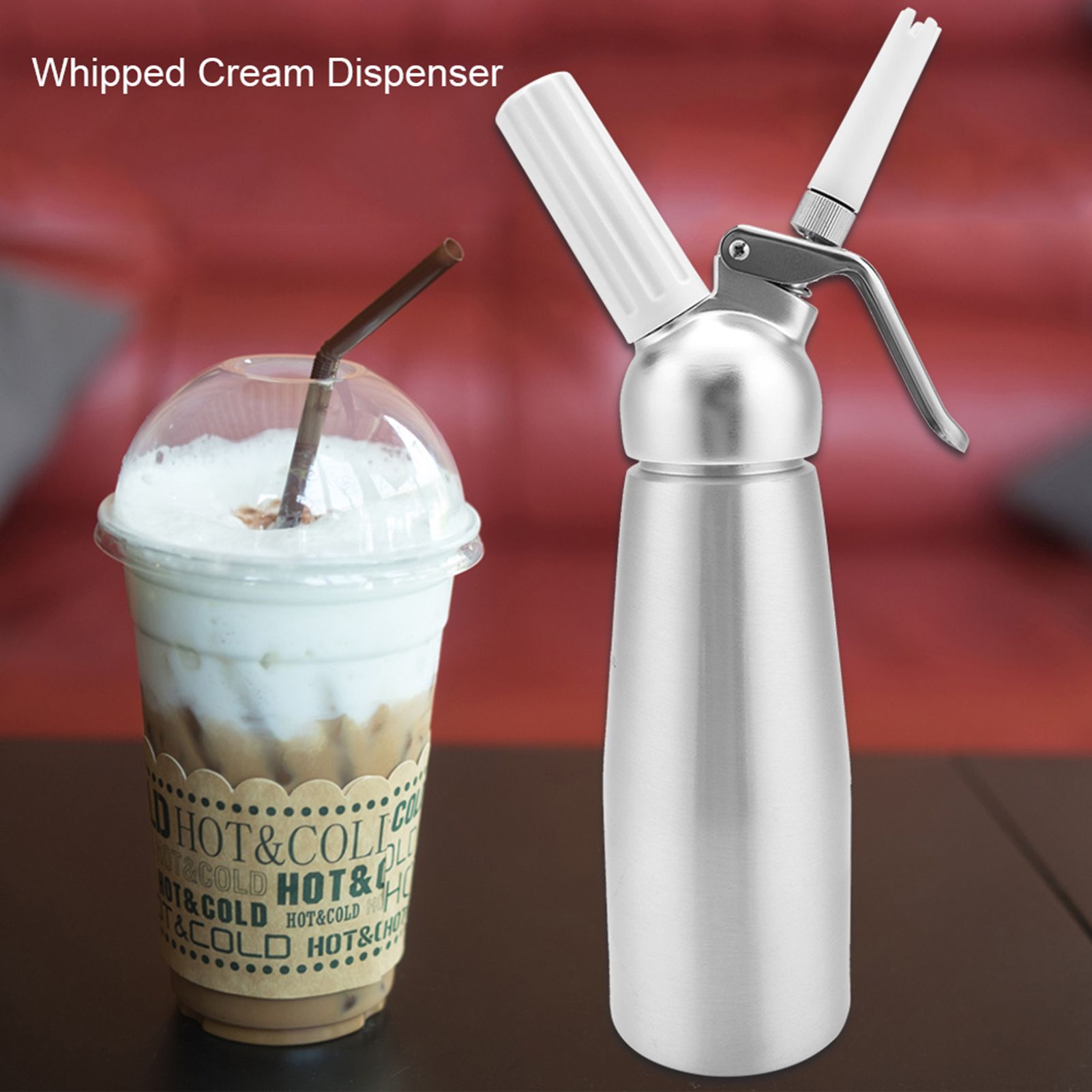Aluminum Whipped Cream Dispenser Bundle With Three Nozzles Kitchen 500ml — image 2