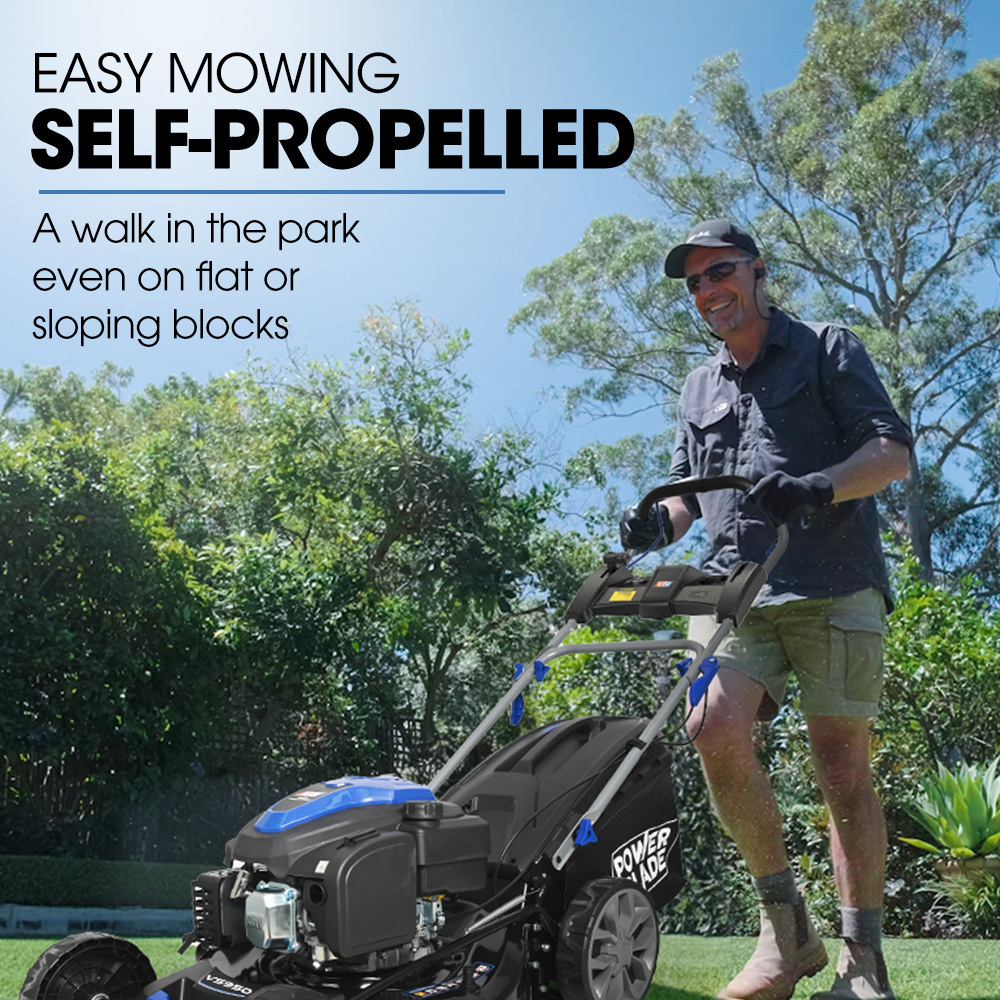 POWERBLADE 20" 200cc Self-Propelled Lawn Mower, Electric Start, 7 Height, Steel Deck, Deck Wash Port, OHV 4-Stroke Petrol - VS950 โ image 6