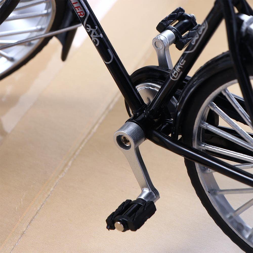 Mini Bike Model, Scale Retro Bicycle Model Ornament Mini Bike Decoration Retro Bicycle Model Collections Vintage Bike (Black) โ image 5