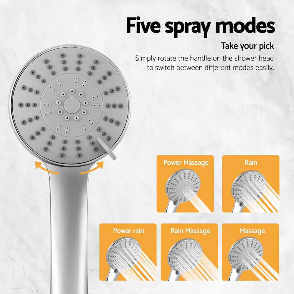 Handheld Shower Head 4.5" High Pressure 5 Modes Poweful Round Chrome โ image 5