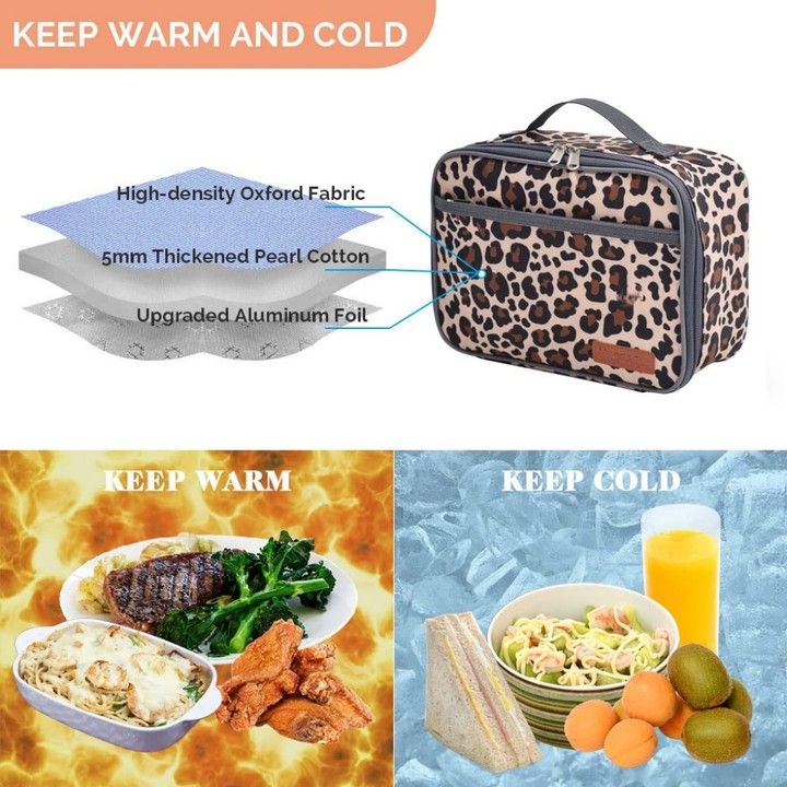 Insulated reusable lunch bags for boys and girls, insulated lunch boxes with waterproof lining, school hot and cold lunch boxes — image 4
