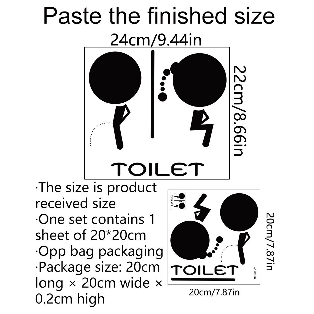 DIY Removable Man Woman Washroom Toilet Bathroom WC Sign, Door Accessories Wall Sticker Home Decor for Kids โ image 4