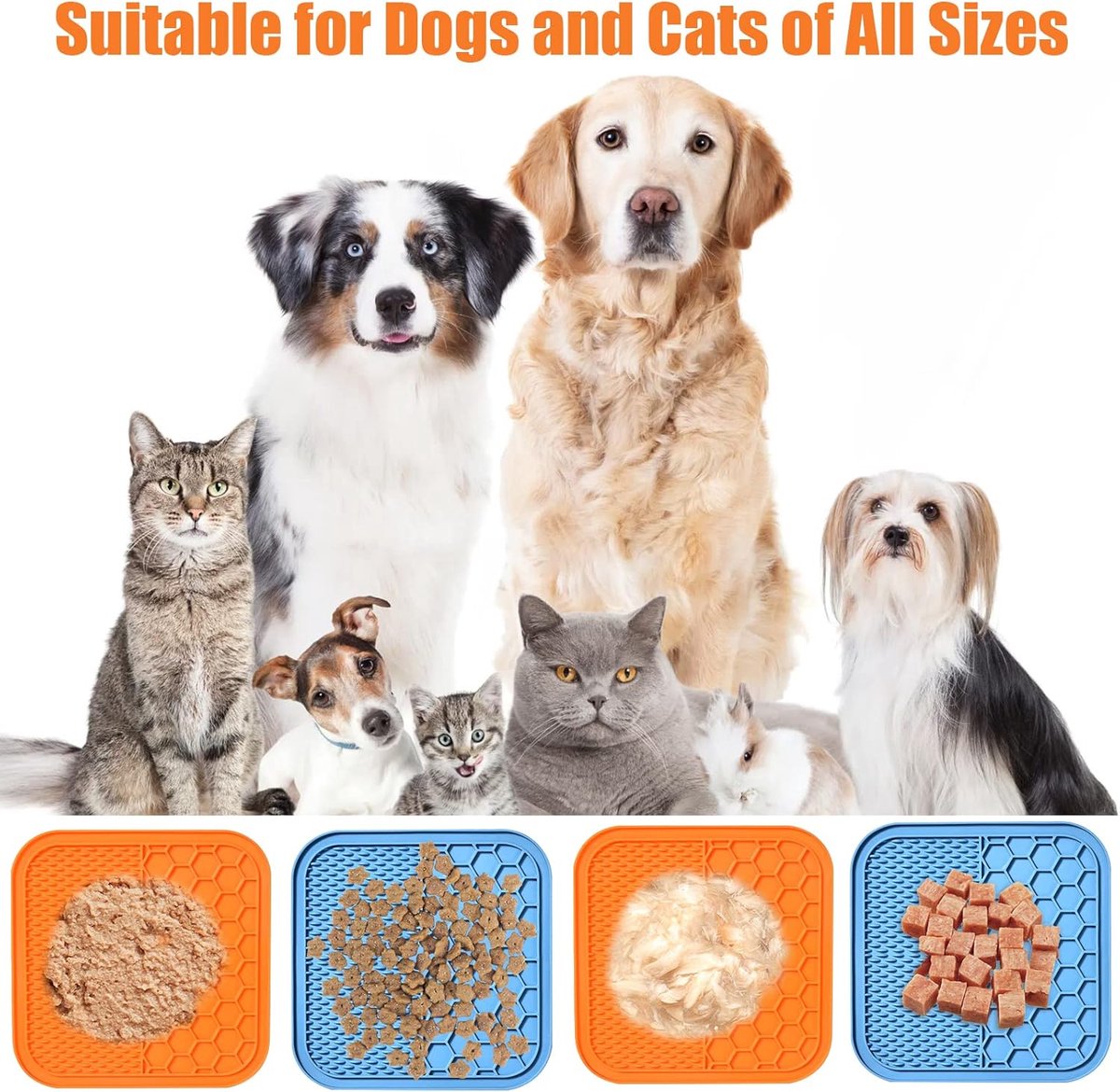 2-Pack Dog Lick Mats with Suction Cups - BPA-Free Slow Feeder Dog Lick Mats - Comes with 1 silicone scraper - Extra strong suction cups - Suitable — image 5