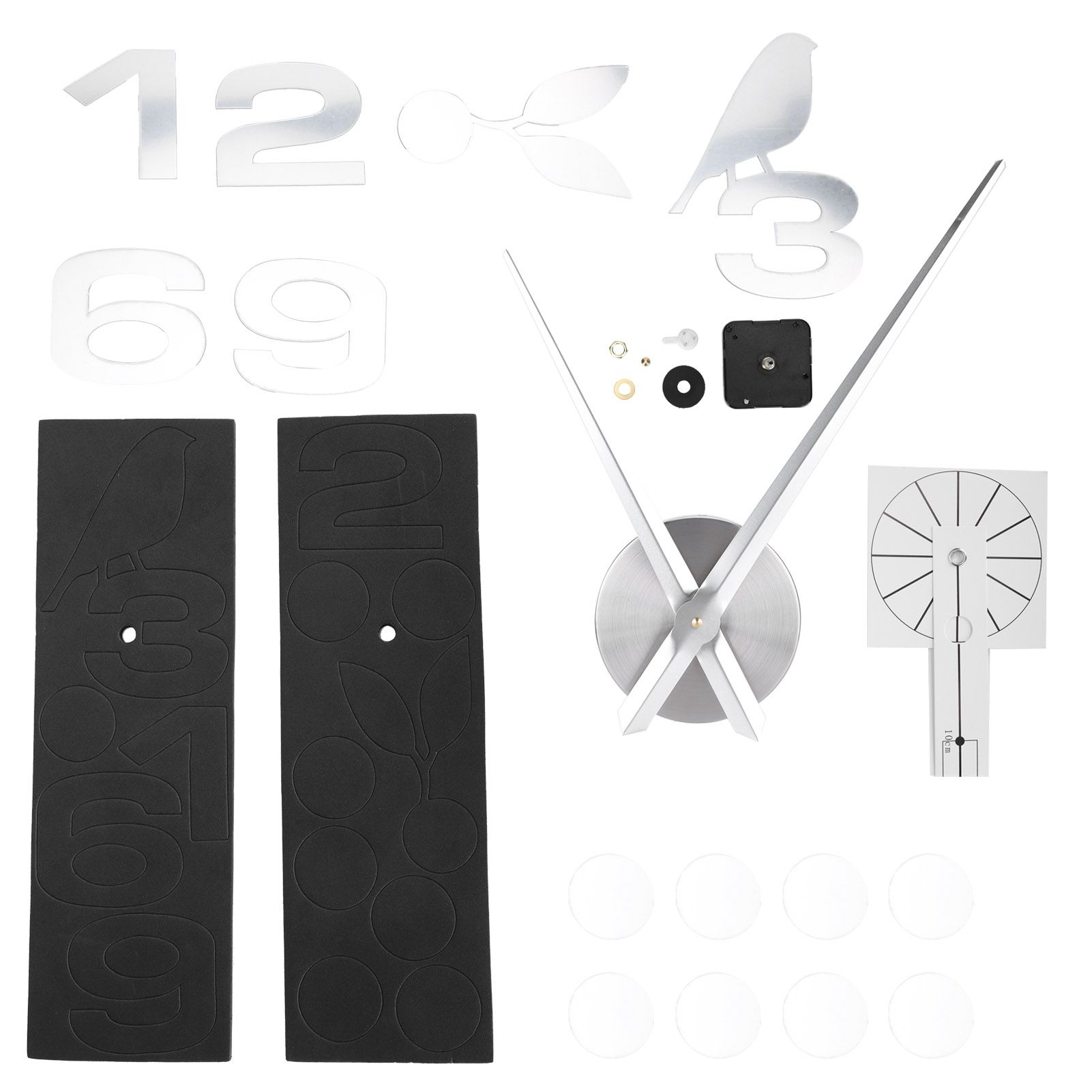 Frameless Wall Clock Sticker Mirror Surface DIY Decoration Living Room Bedroom OfficeSilver — image 3