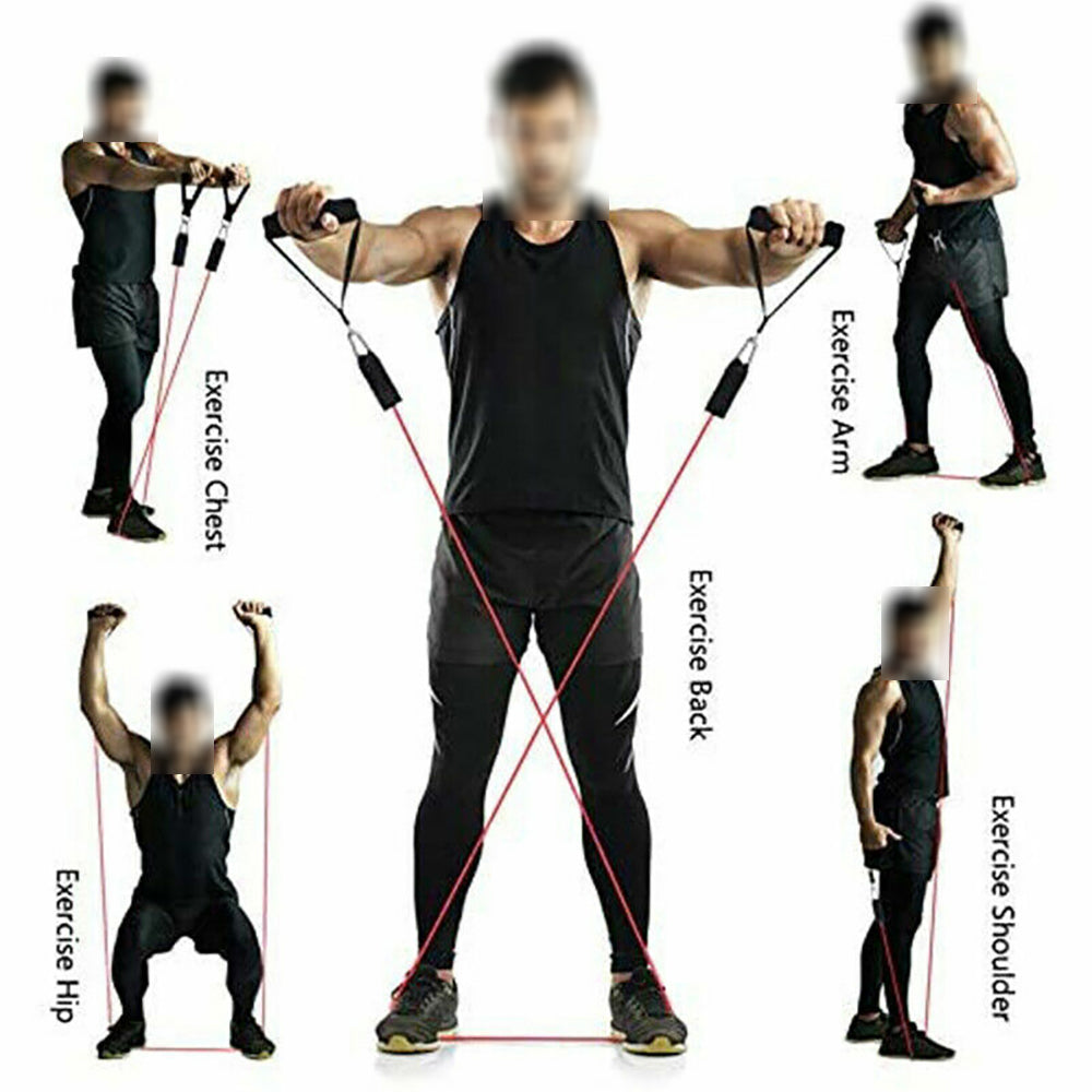11Pcs/Set Pull Rope Belt Elastic Home Gym Fitness Exercise Resistance Band β image 3