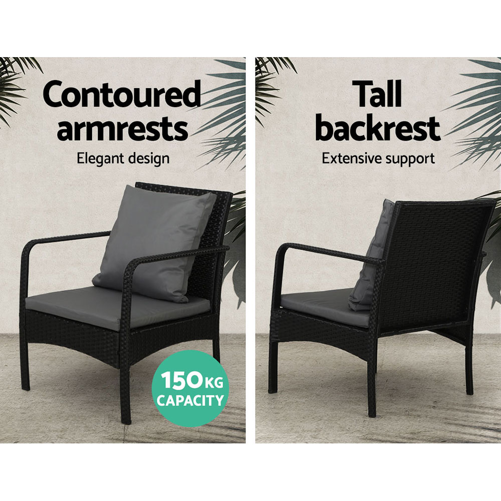 Gardeon Outdoor Sofa Set Lounge Setting Wicker Table and Chairs Garden Patio Furniture โ image 4