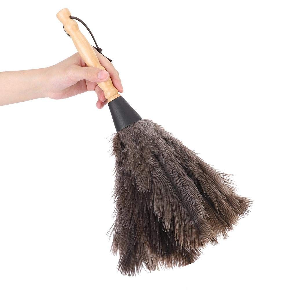 Ostrich Feather Duster, Attracts Dust Particles Anti-Static Reusable Wooden Handle Ostrich Feather Duster Dust Removal Cleaning Tool — image 4