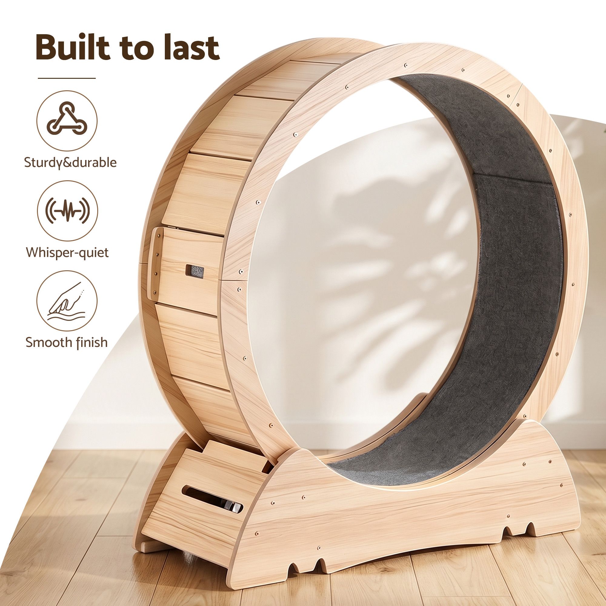 i.Pet Wooden Cat Exercise Wheel 91cm Indoor Cat Treadmill Large — image 4