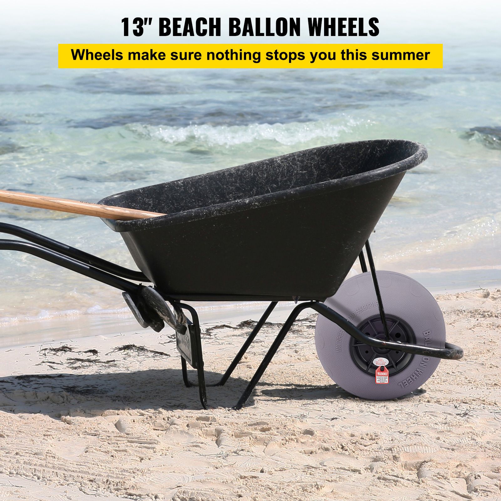 Balloon Beach Wheels Replacement Beach Tires 13" TPU 121 LBS Load Capacity — image 2