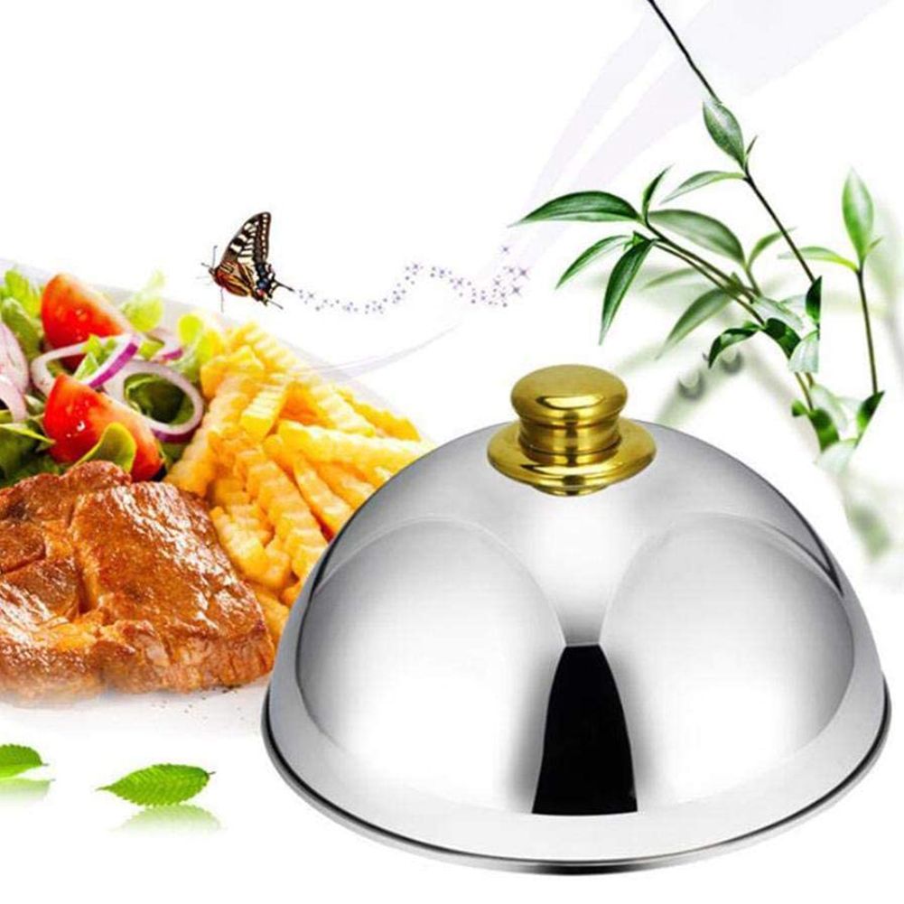 Stainless Steel Cloche Food Cover Dome Serving Plate Dish Dining Dinner for Home Kitchen Restaurant Cafe — image 3