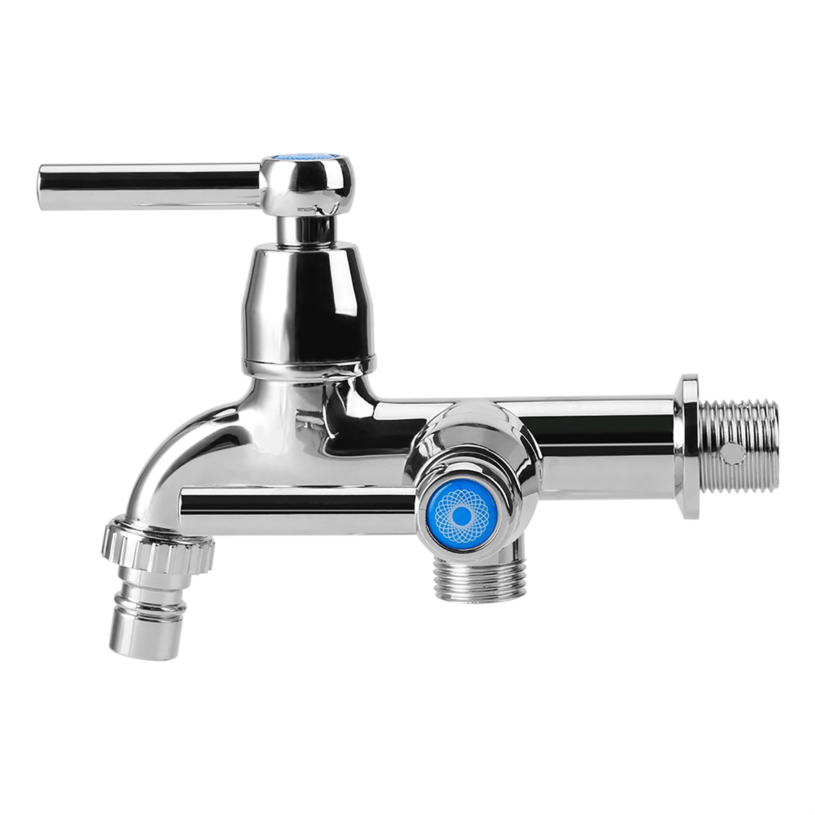 Electroplating Plastic Washing Machine Cold Water Faucet Sink Basin Water Tap with Double Spout Straight Handle G1/2 โ image 6