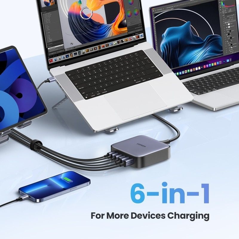UGREEN 35044A Nexode 200W 6-port GaN Desktop Fast Charger โ image 3