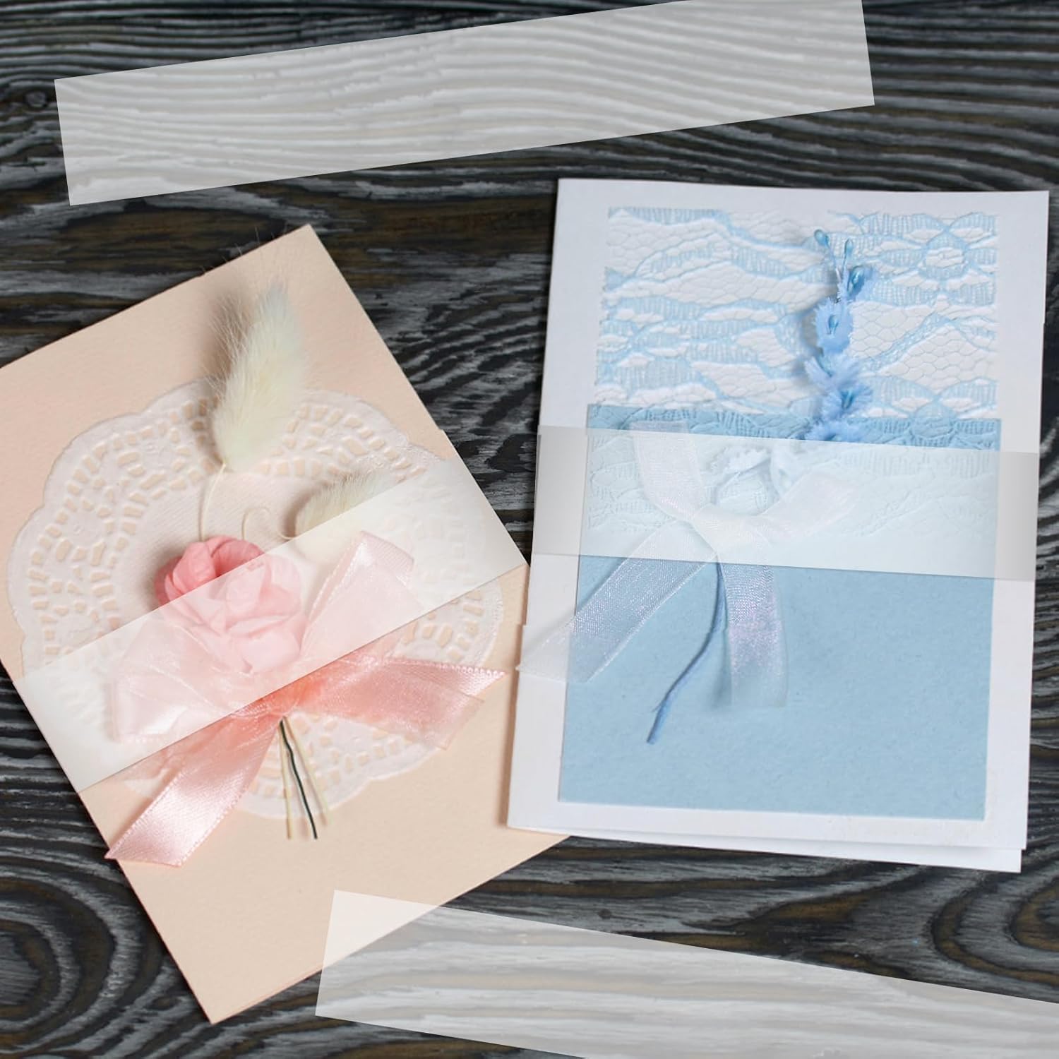 150Pcs Vellum Belly Band for 5x7 Invitations, Clear Invitation Belly Bands Wedding Invitation Accessories, Vellum Paper Belly Bands Liners for Vellum Envelopes — image 4