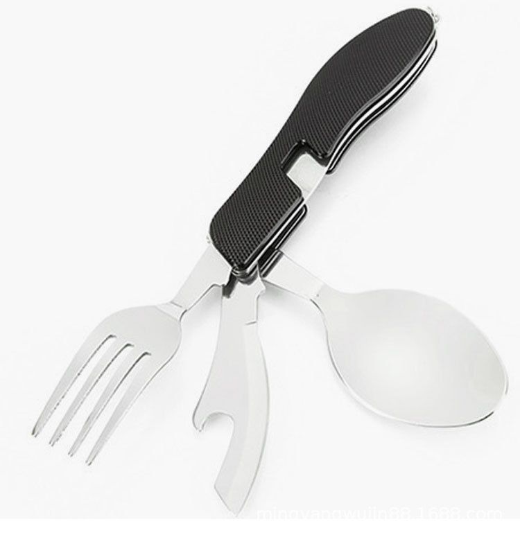 Stainless Steel Camping Cutlery and Kitchen Utensil Set - Prepper Gear and Supplies for Camping Cooking, (Black) โ image 2