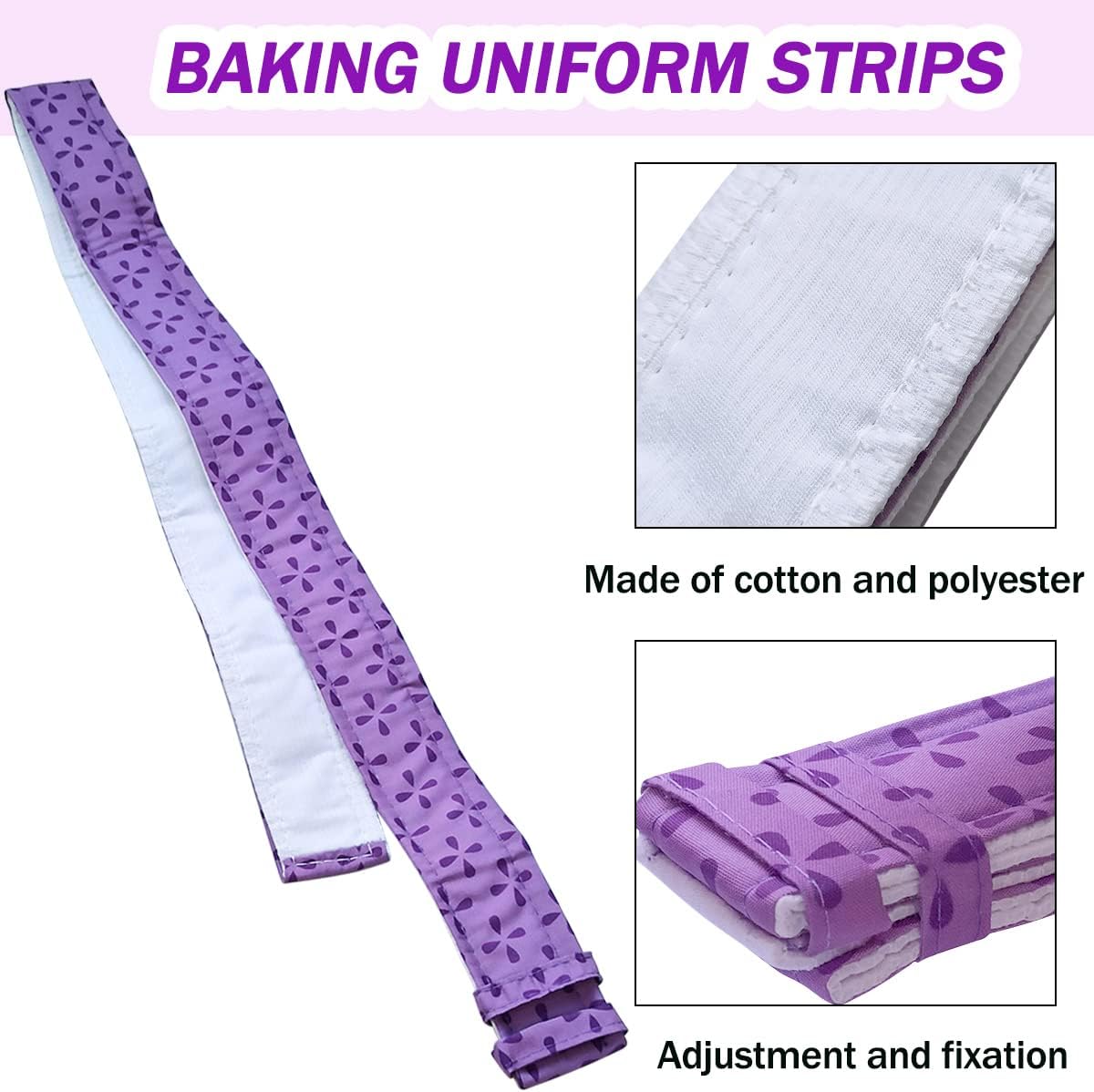 2 Piece Bake Even Cake Strips, Cake Pan Dampen Strips, Cake Pan Strips for Evenly Baked Cakes โ image 3