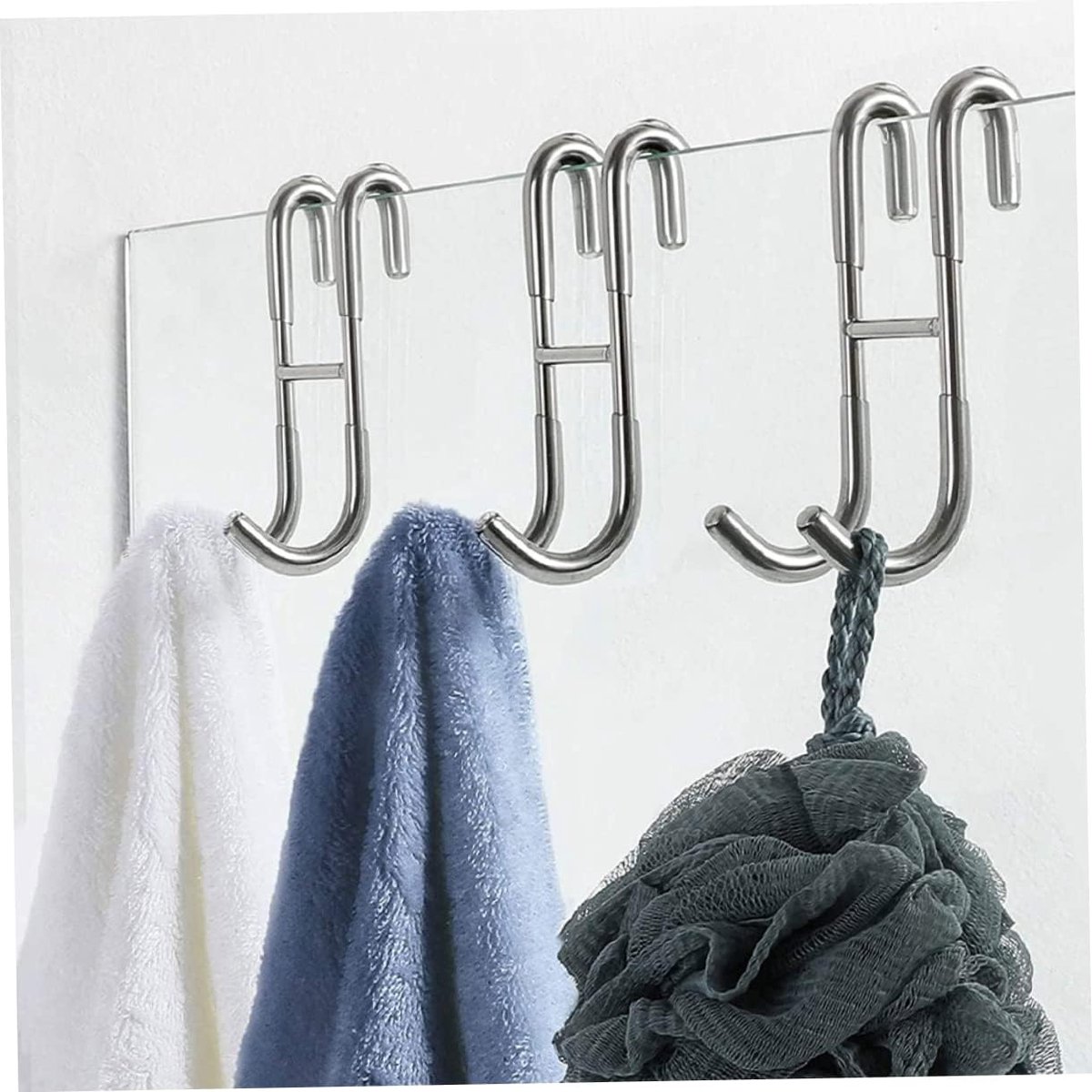 Two-piece set of door hooks, suitable for hanging towels and other storage accessories — image 3