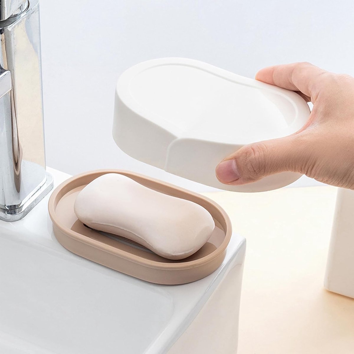 Soap Dish - 4 Pieces - Soap Holder With Drain And Lid - Soap Holders - Small Soap Dish - Hand Soap - Bathroom Accessories — image 5