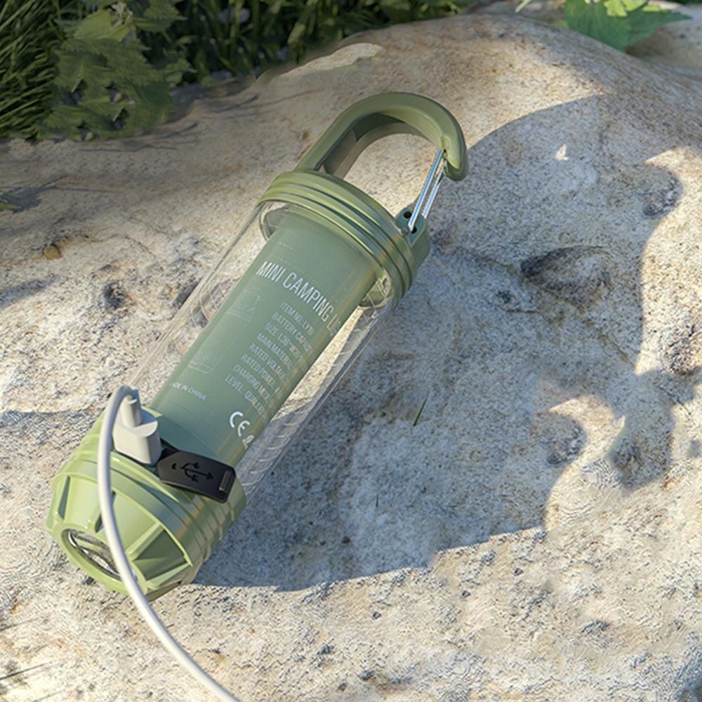 LED Camping Keychain Light - Mini Lantern with Hook for Outdoor Use Blackish Green โ image 2