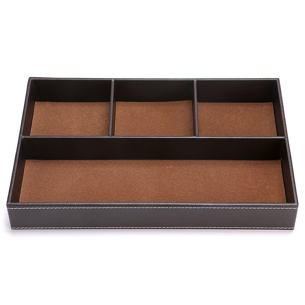 Organizer Divider for Office Desk Supplies Value Collection and Accessories Multi-Purpose Storage Desktop Organizer Tray(Brown) โ image 5