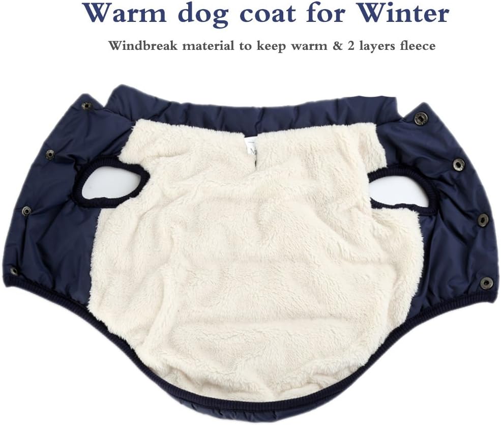 Winter Dog Jacket Marine Blue XL - Warm Pet Coat for Cold Weather - Dog Apparel — image 3