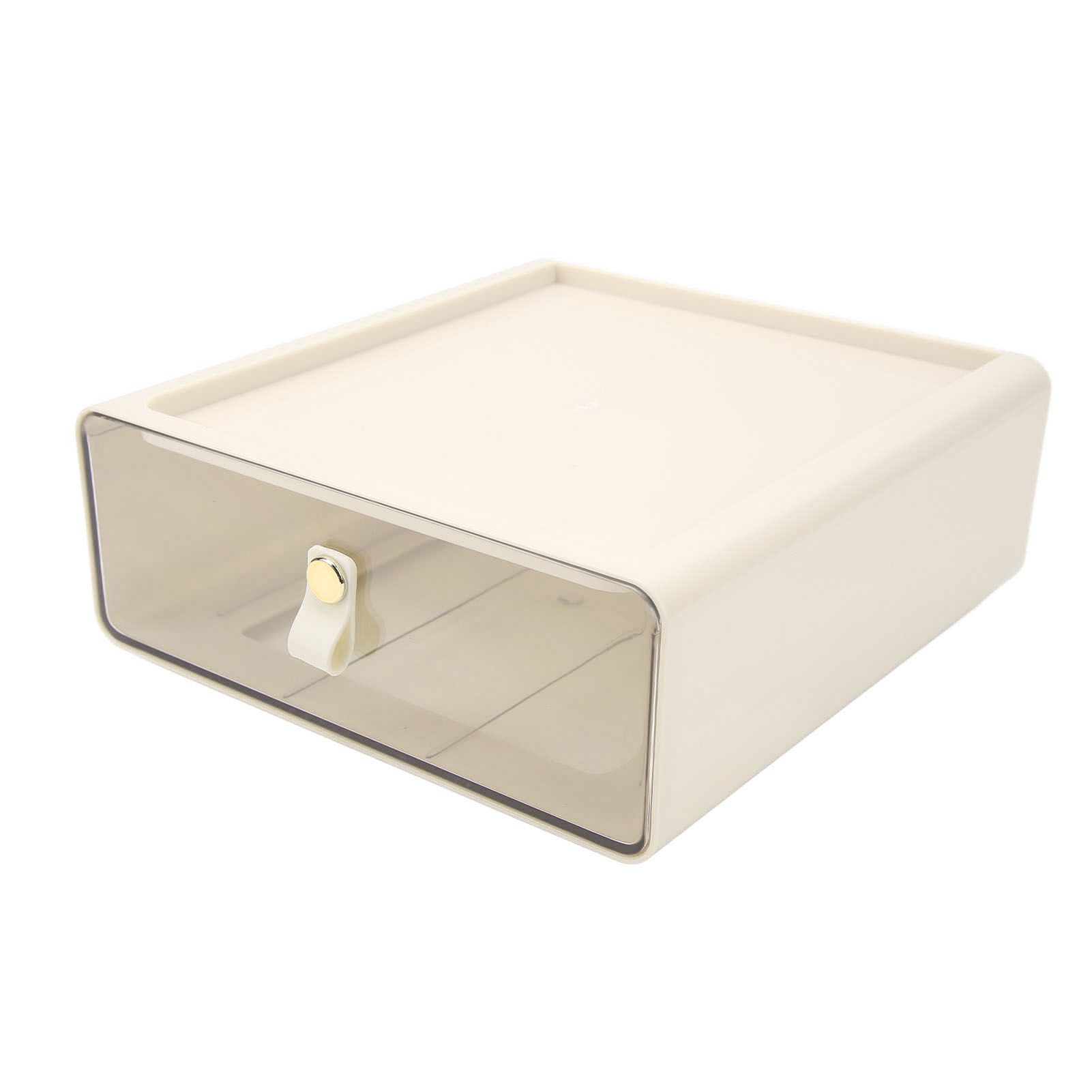 Clear Drawer Storage Box Large Capacity Desktop Drawer Storage Container Organizer for Office Cream Color — image 4