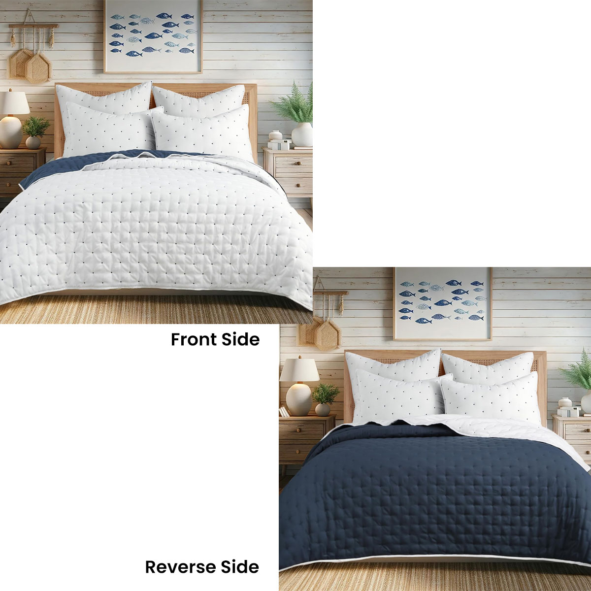 Jenny Mclean Swiss Dots Blue 3 Piece Coverlet Set Super King โ image 3
