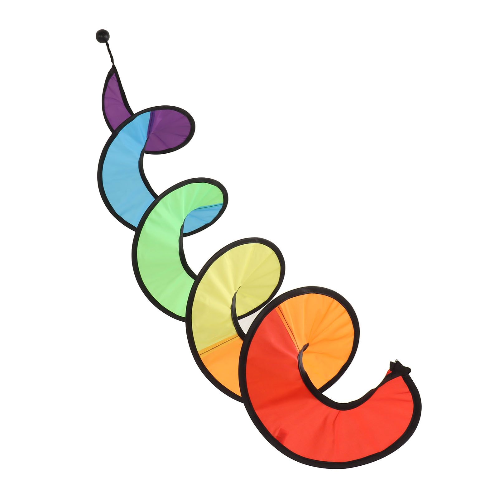 Wind Spinner Foldable Colorful Spiral Rainbow Wind Sculpture Spinner Hanging Curly Spinner Yard Garden Decoration — image 4