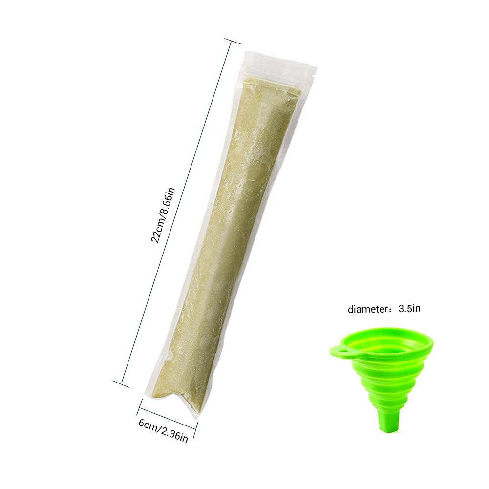 100pcs/Pack Plastic Sicles Freezer Bags Ice Cream Making Mould DIY Yogurt Summer Drinks with Funnel โ image 2