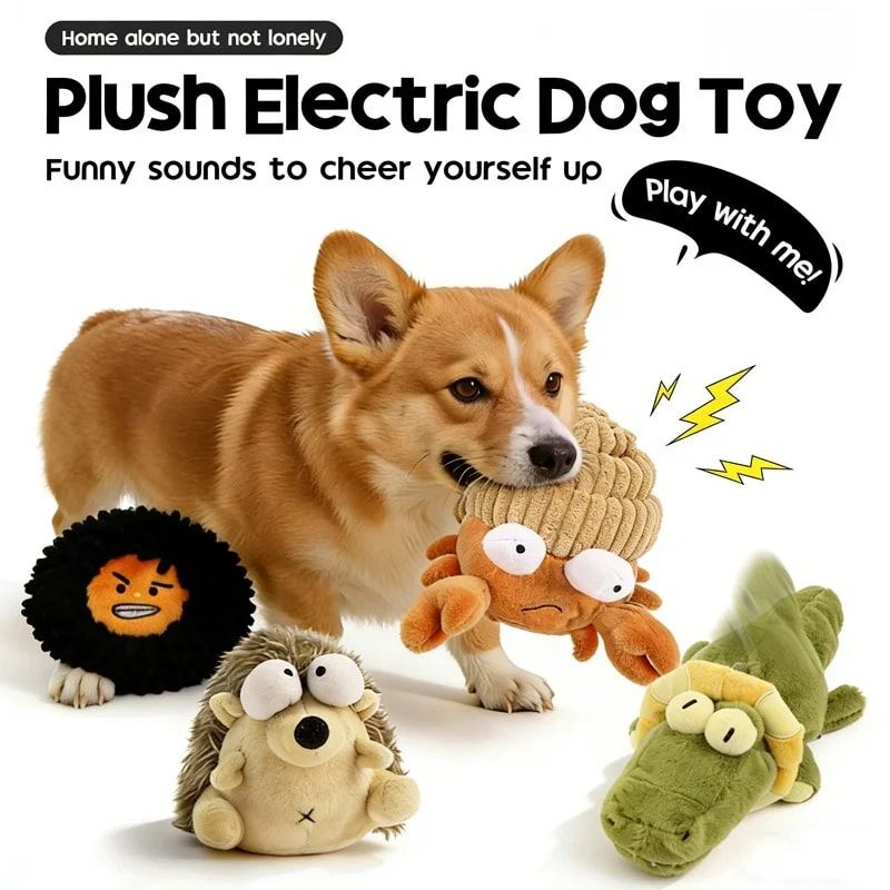 Interactive Rechargeable Electric Plush Dog Toys with Vibration and Sound – Self-Playing Wiggling Puppy Companion for Solo Entertainment and — image 3