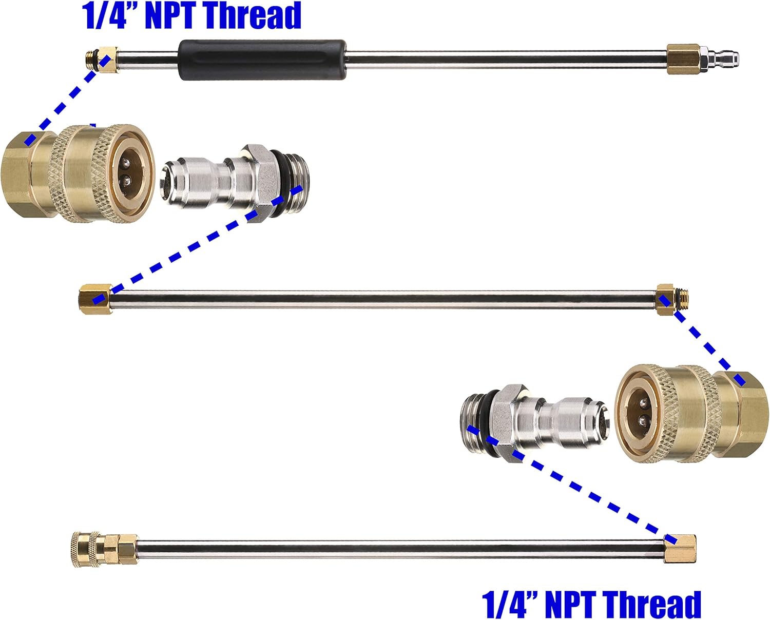 Pressure Washer Adapter Set, 1/4 Inch Quick Disconnect Kit, 5000 PSI — image 4