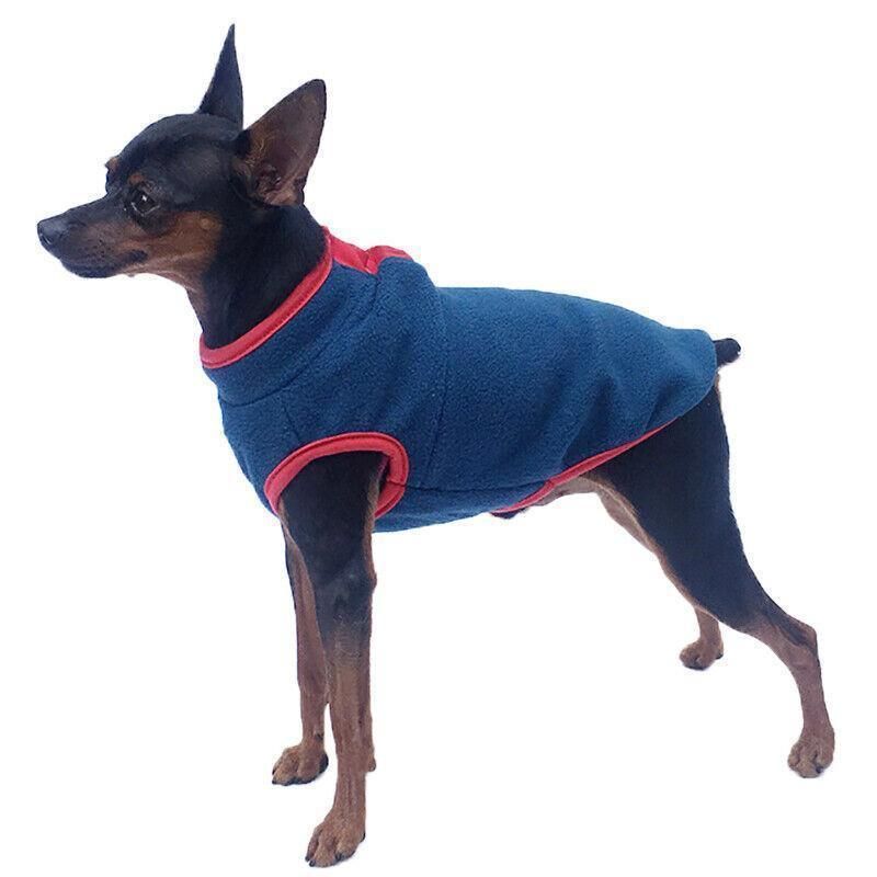 XS Pet Dog Puppy Winter Warm Fleece Jumper Vest Coat Jacket Apparel Clothes - Blue — image 5