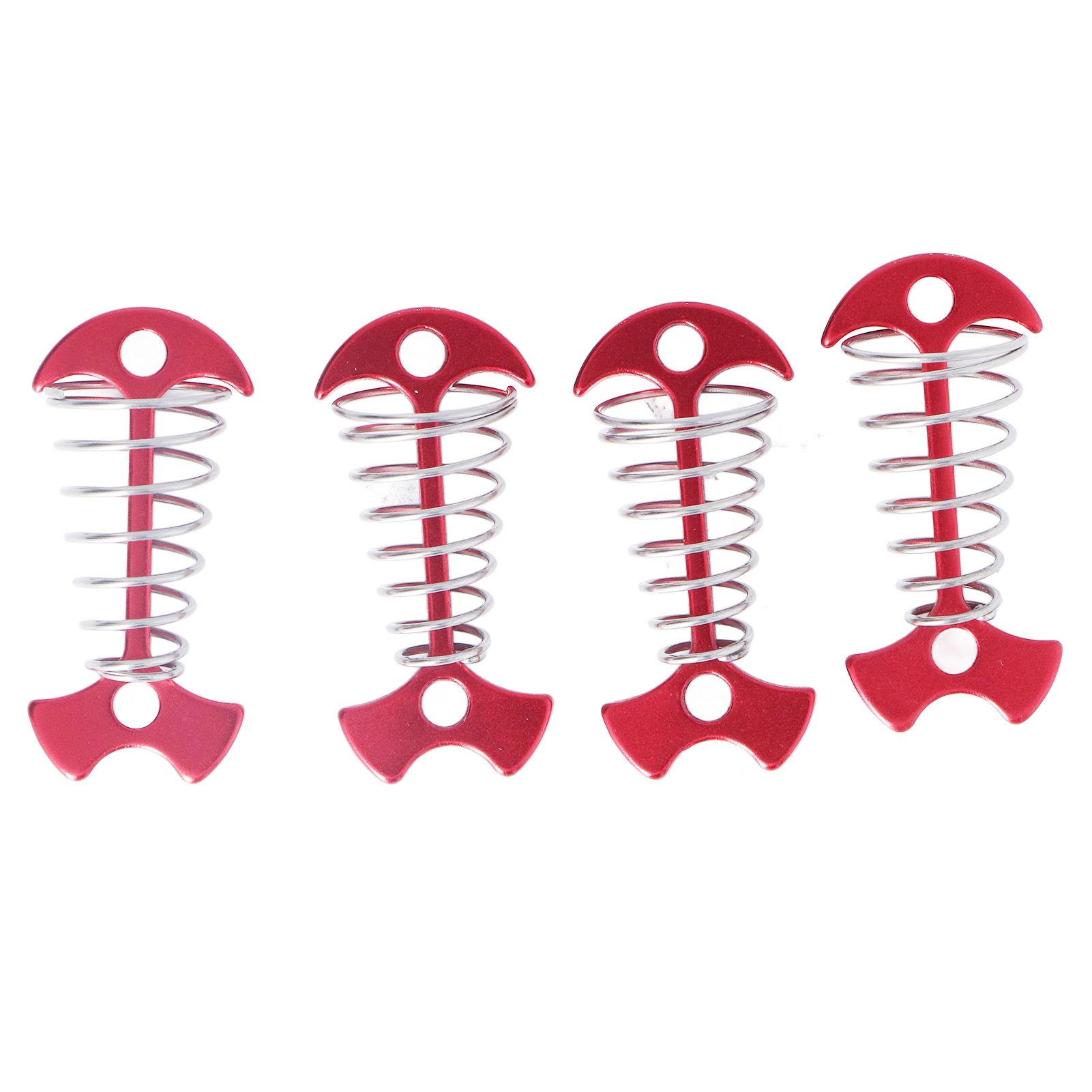 4pcs Fishbone Tent Nails Aluminum Alloy Stainless Steel Extended Plank Floor Canopy Stakes with Spring Red โ image 6
