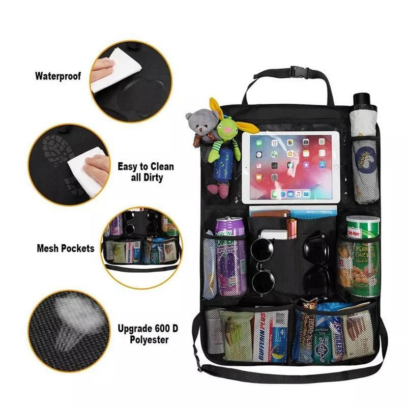 2Pcs Car Back Seat Organiser Travel Storage Bag Organizer Ipad Holder Pocket Au — image 6