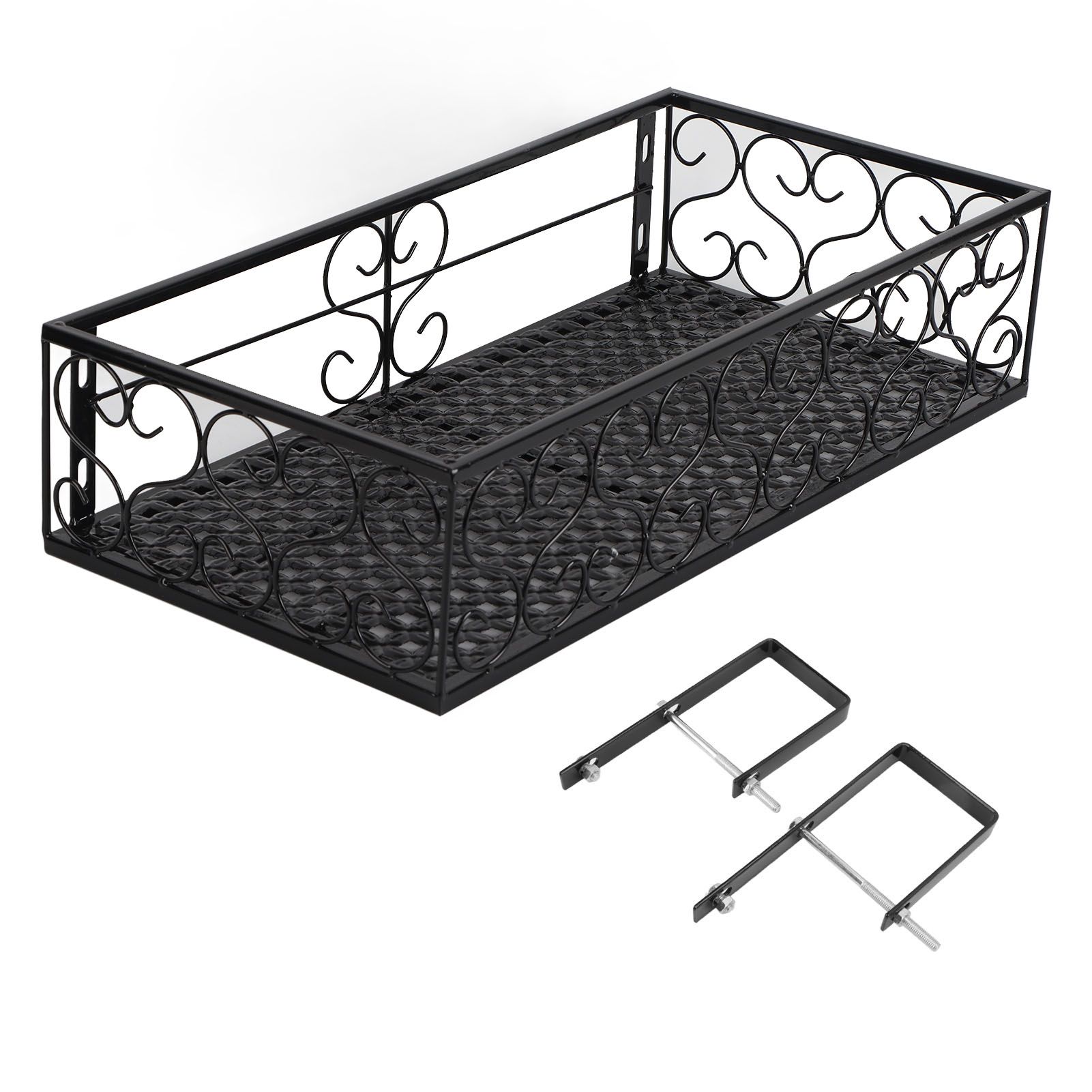 Balcony Flower Rack Hanging Flower Pot Hanger Hanging Wrought Iron Fence Indoor Windowsill Succulent Shelf Suitable for 6.5cm Railings