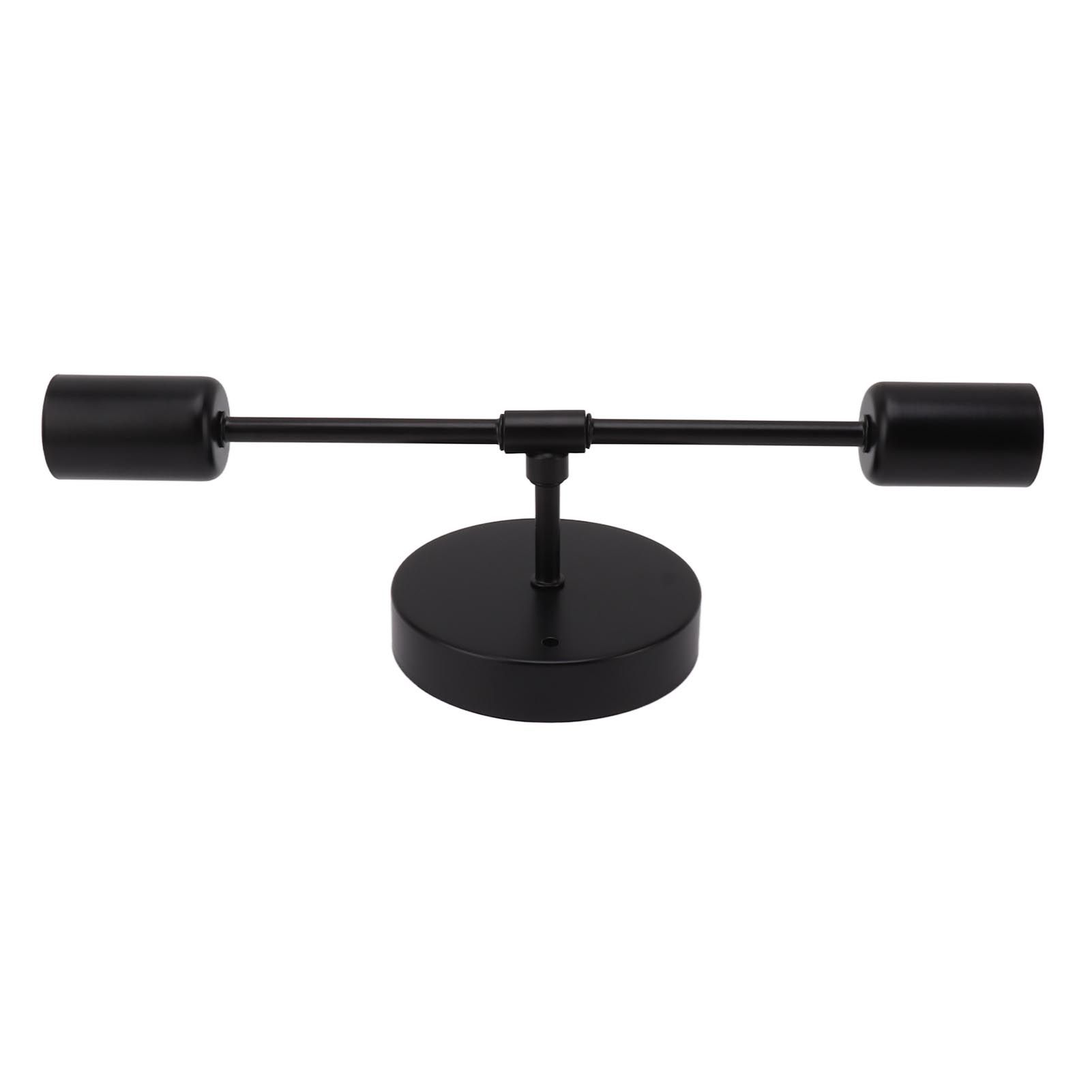 E27 E26 Double Wall Light Base Iron 85‑265V Black Modern Light Holder Base for Living Room Bathroom Dressing Room — image 3