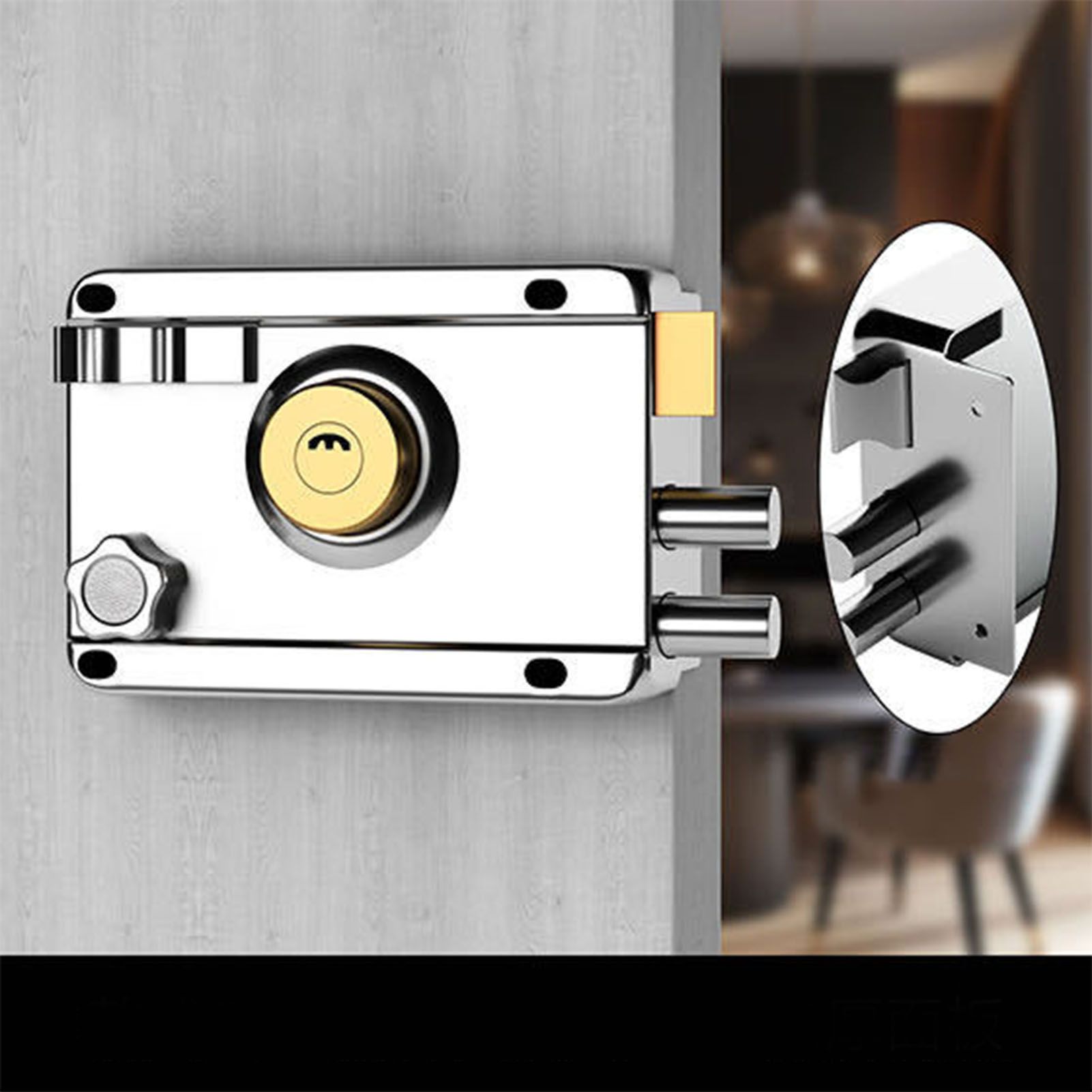 Exterior Gate Lock Stainless Steel Copper Lock Core Left Open with Edge Security Prevent Theft Old Gate Lock โ image 6