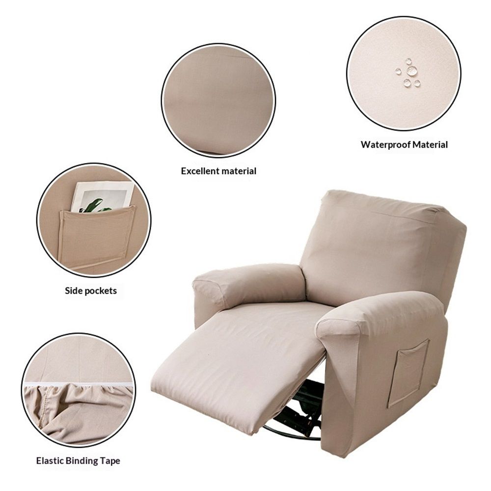 Recliner Chair Covers, Stretch Recliner Cover for Large Recliner Washable Reclining Chair Cover Polyester Soft Fabric Furniture Protector (Only chair — image 4