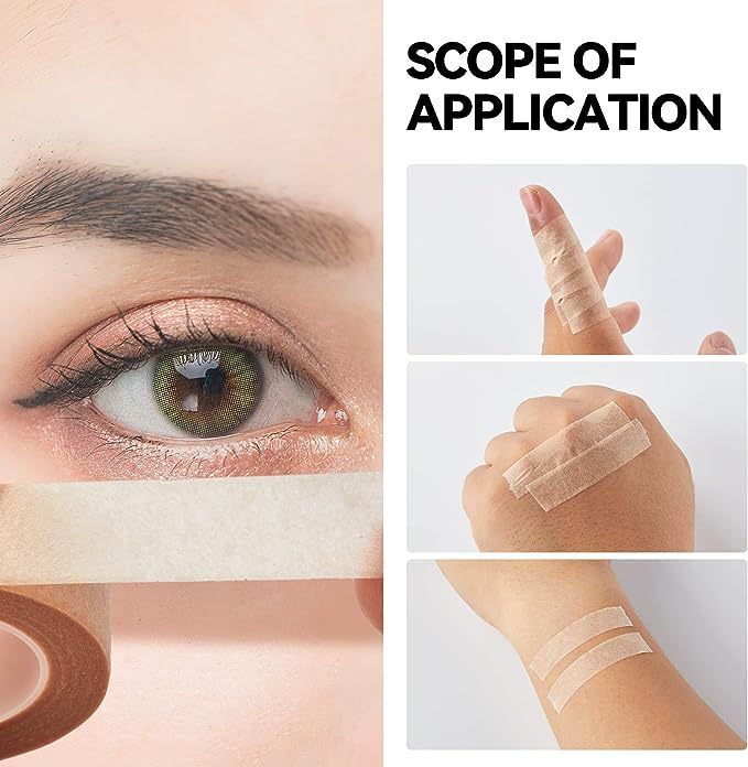 6 Rolls Flexible Skin Tape Breathable Nose Tape Self Adhesive Gauze Tape for Wound Injuries Swelling Sports, Beige (1.25cm*9.14m) — image 3
