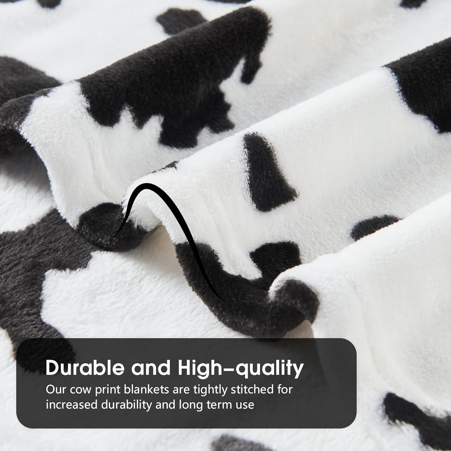 Fuzzy Cow Print Throw Blankets for Couch — image 2