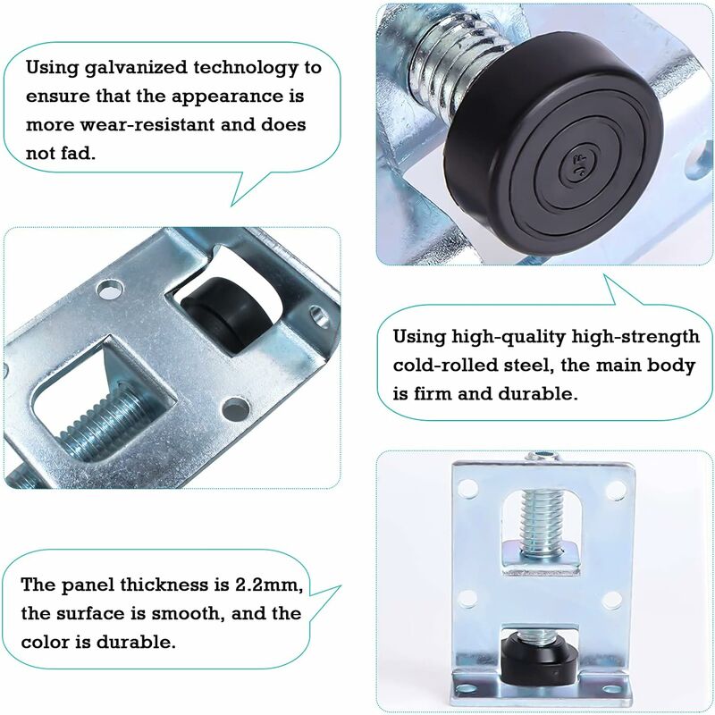 Adjustable Furniture Leveling Feet Galvanized Iron M10 Levelers For Furniture, Tables, Cabinets, Workbenches And — image 2
