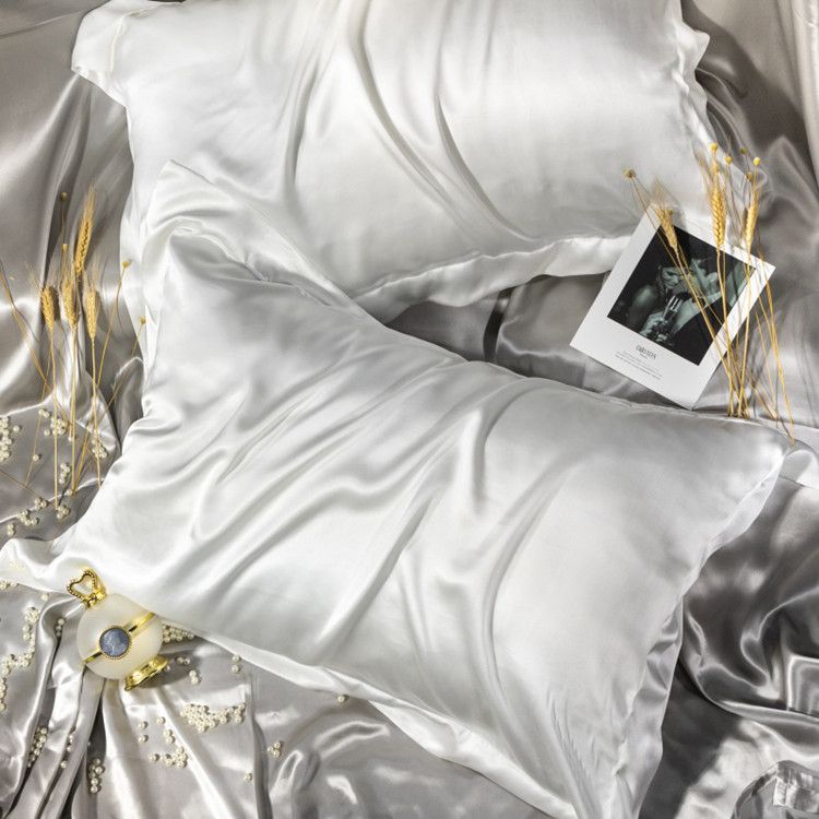Simulated Silk Pillowcase 48x74cm Polyester New champagne gold A wide-brimmed model: 48x74cm pair โ image 3