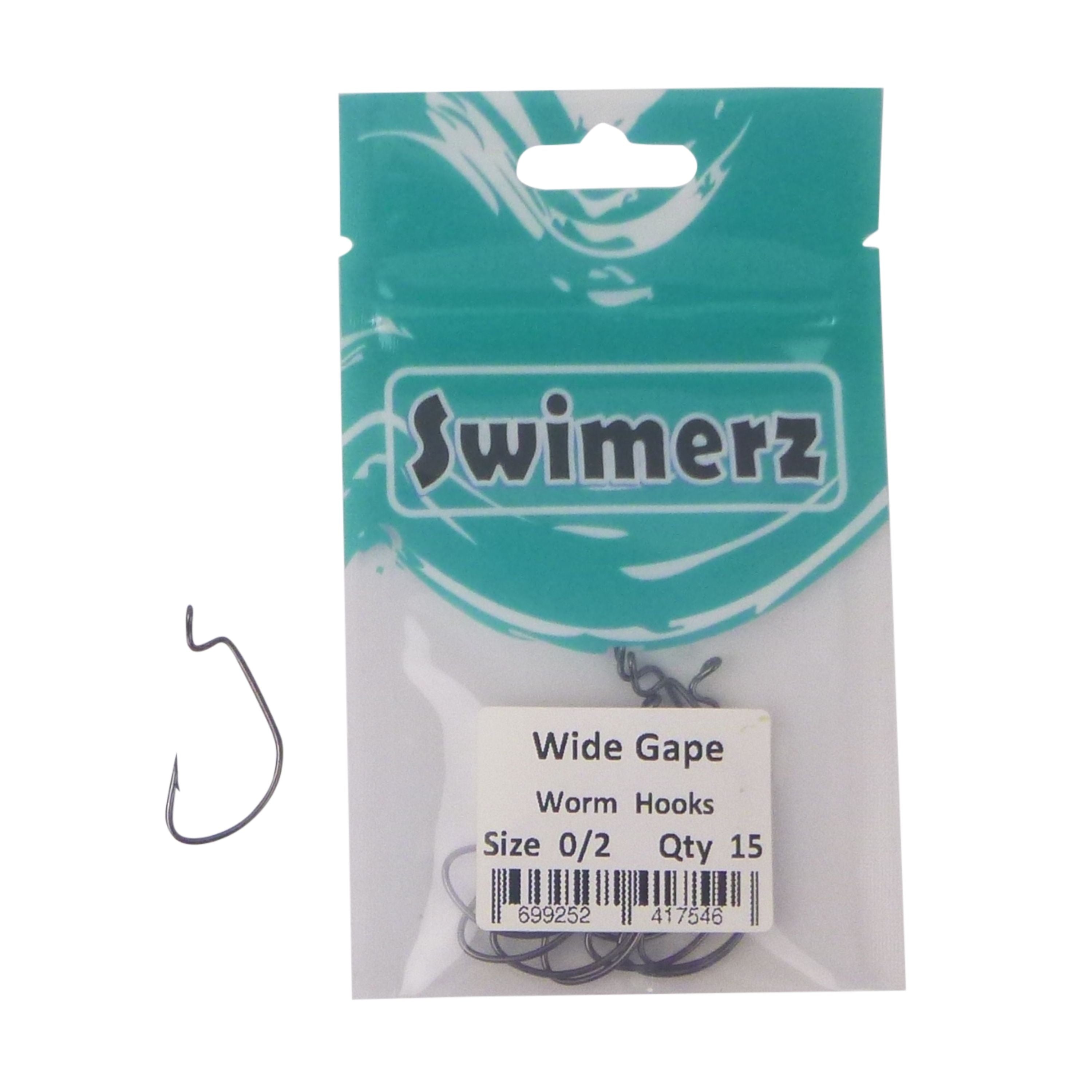 Swimerz 0/2 Wide Gape Worm Hook 15 Pack — image 2