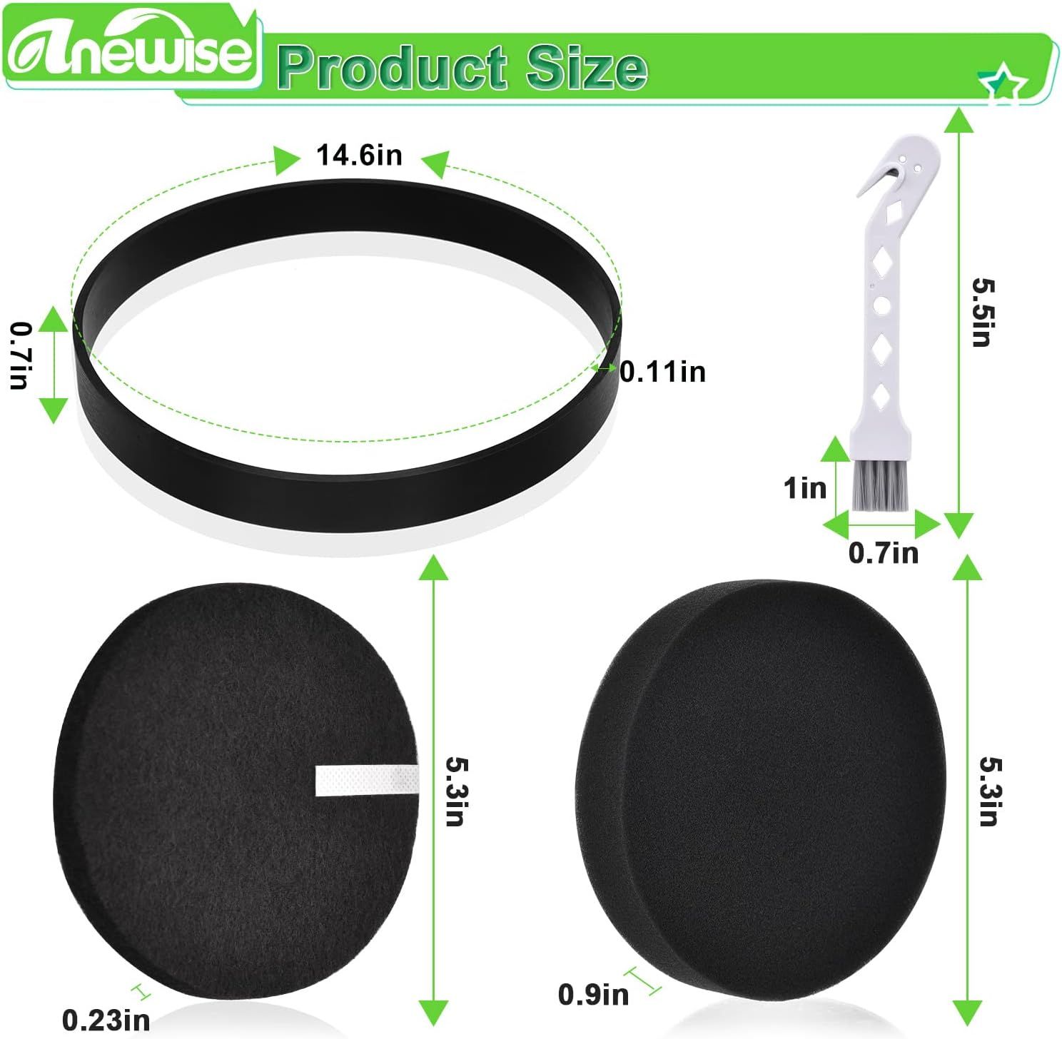 ilter and Belt Replacement or Bissell 2258 2492 2252 2254 2489 2486 2260 or Cleanview Powerliter Swivel Rewind Pet Vacuum Cleaner, 2+4 Pack, Compare to Part โ image 2