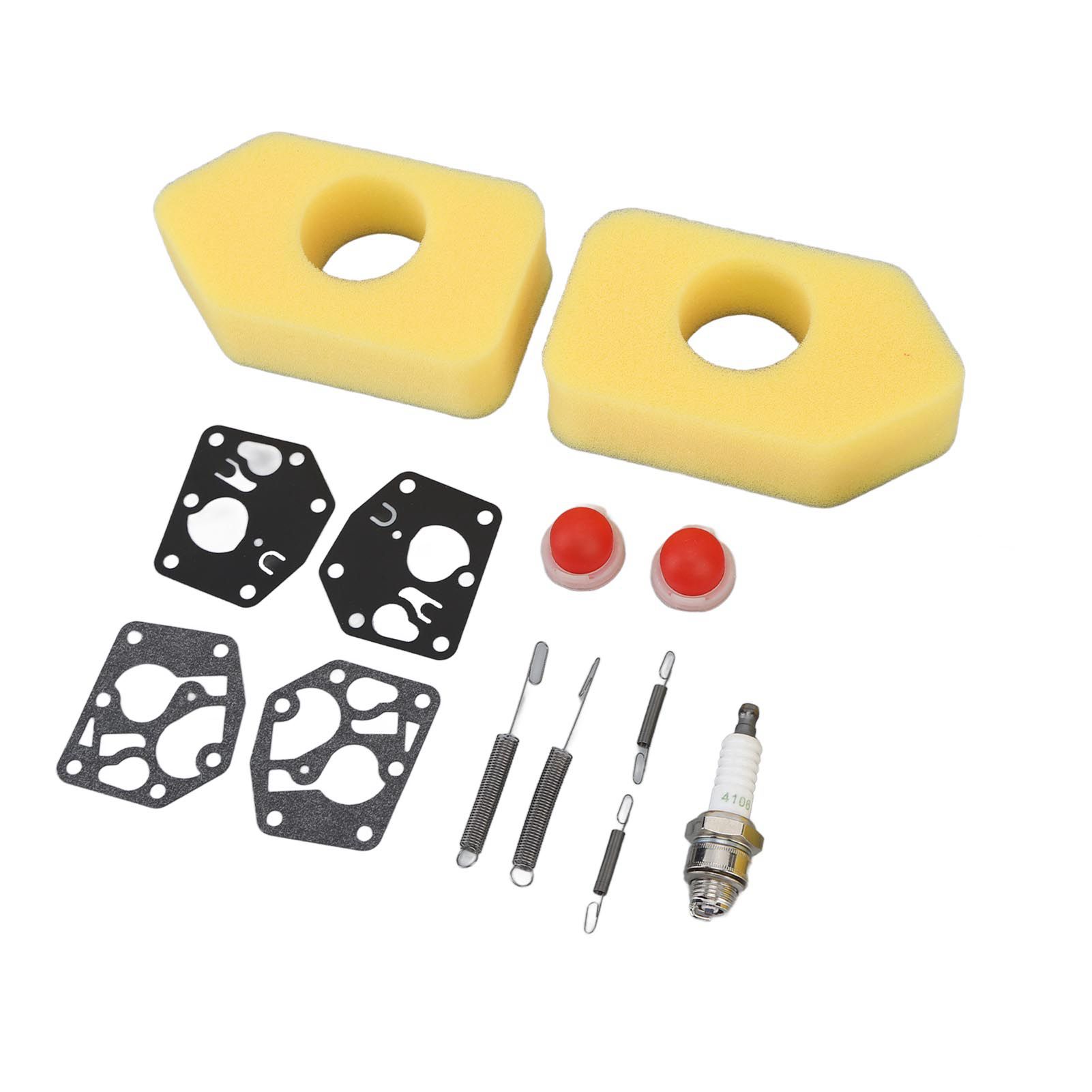 2 Packs Mower Repair Kit Air Filter Membrane Primer Bulb Spring Spark Plug for Classic Sprint 3.5‑4.5HP Q45 35 375 40 Motor — image 2