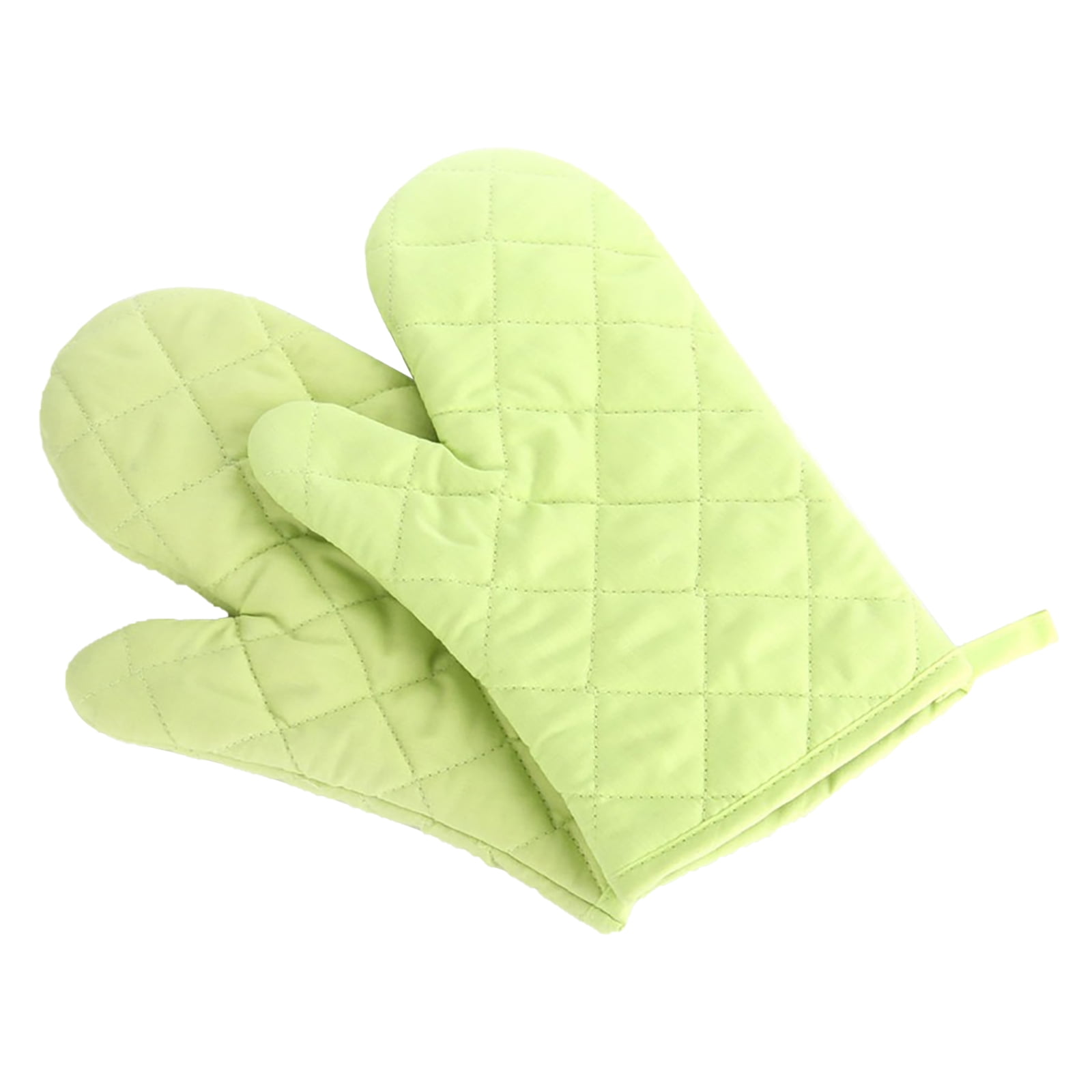 2 Pieces Oven Mitts and Grill Gloves, Non-Slip Cooking Gloves for Baking, Grilling and Everyday Kitchen Use, Green