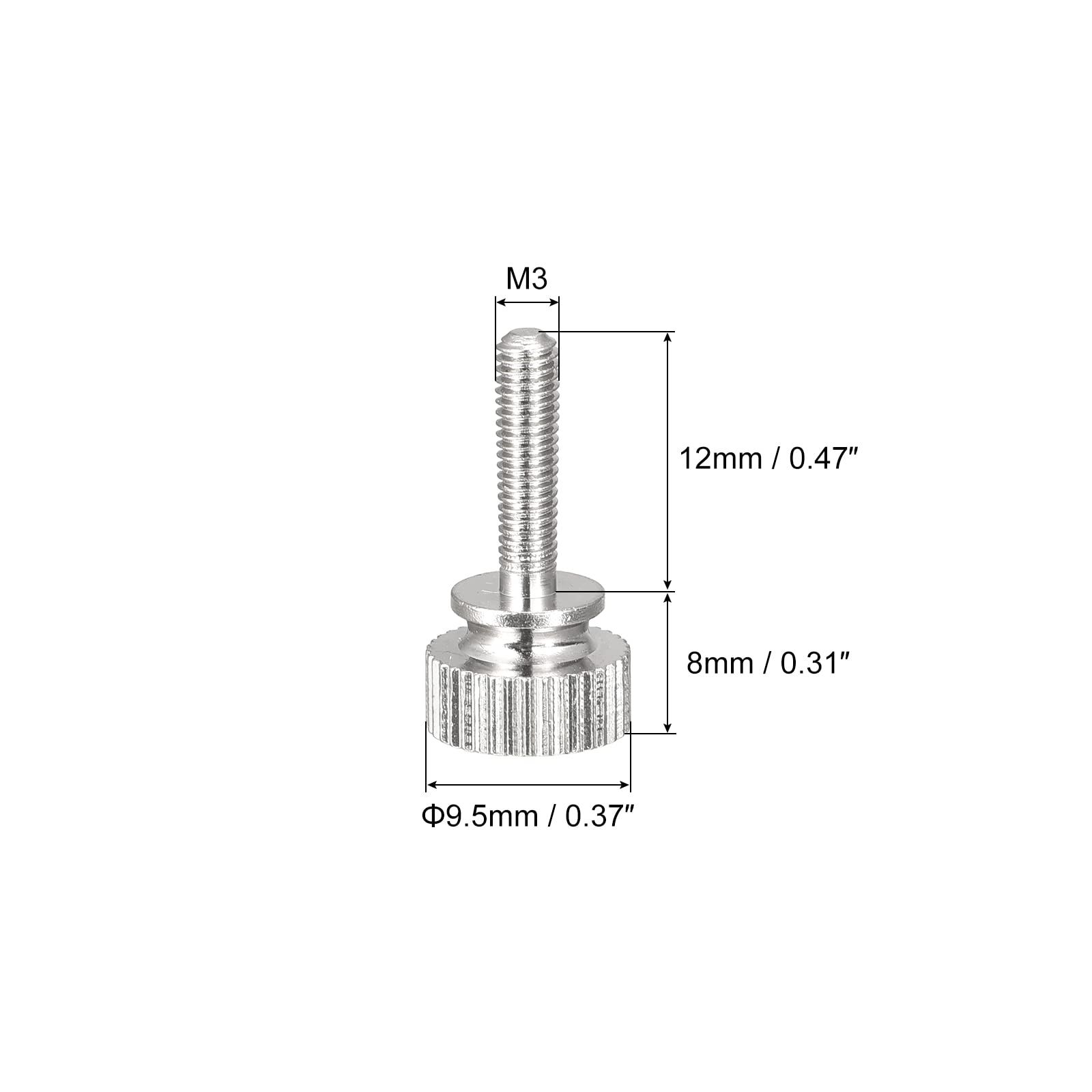 Knurled Thumb Screws, M3x12mm Brass Shoulder Bolts Grip Knobs Fasteners, Nickel Plated 2Pcs ornamental products โ image 5