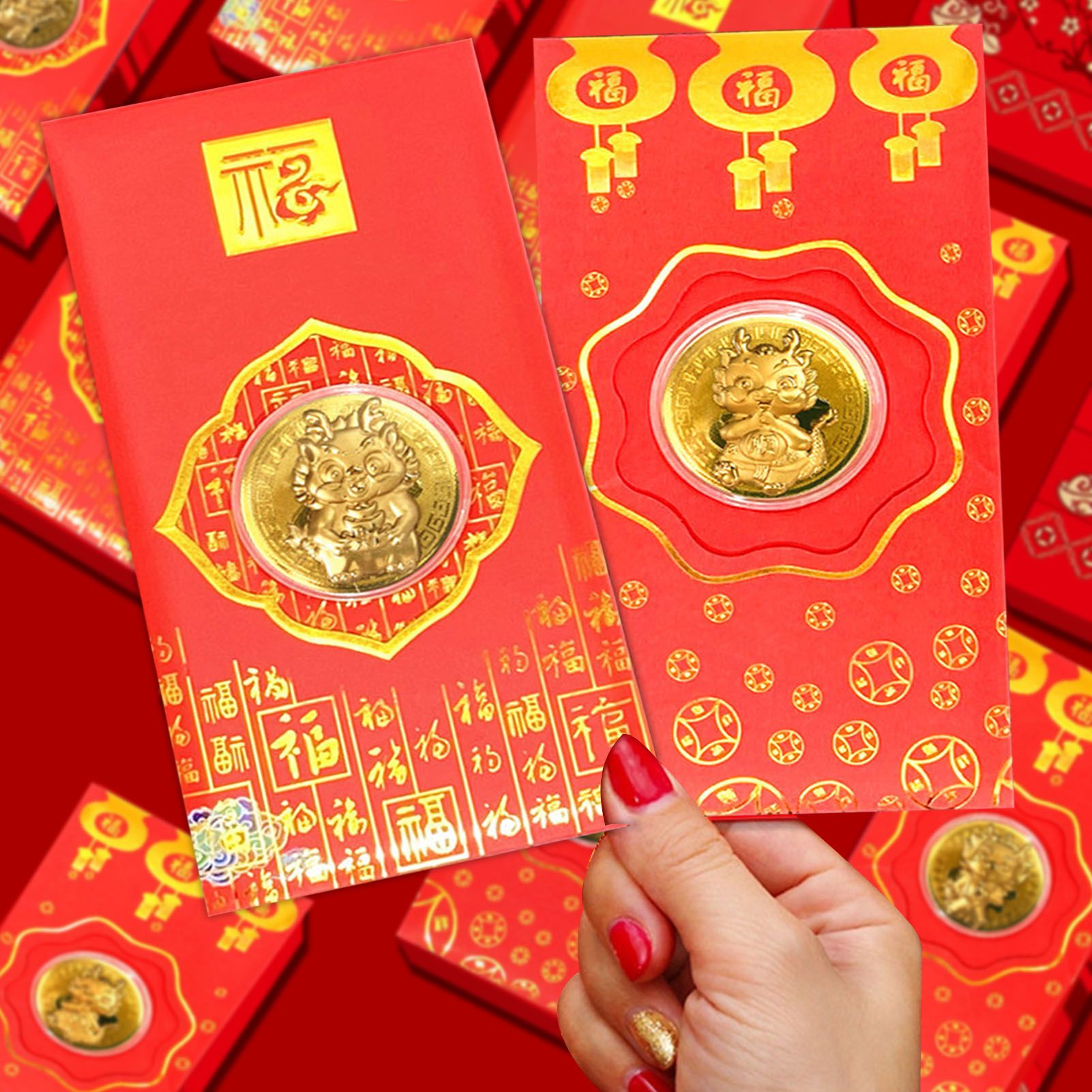 Chinese Red Envelope Year of The Dragon Gold Foil Lucky Red Packet for Spring Festival New Year โ image 5