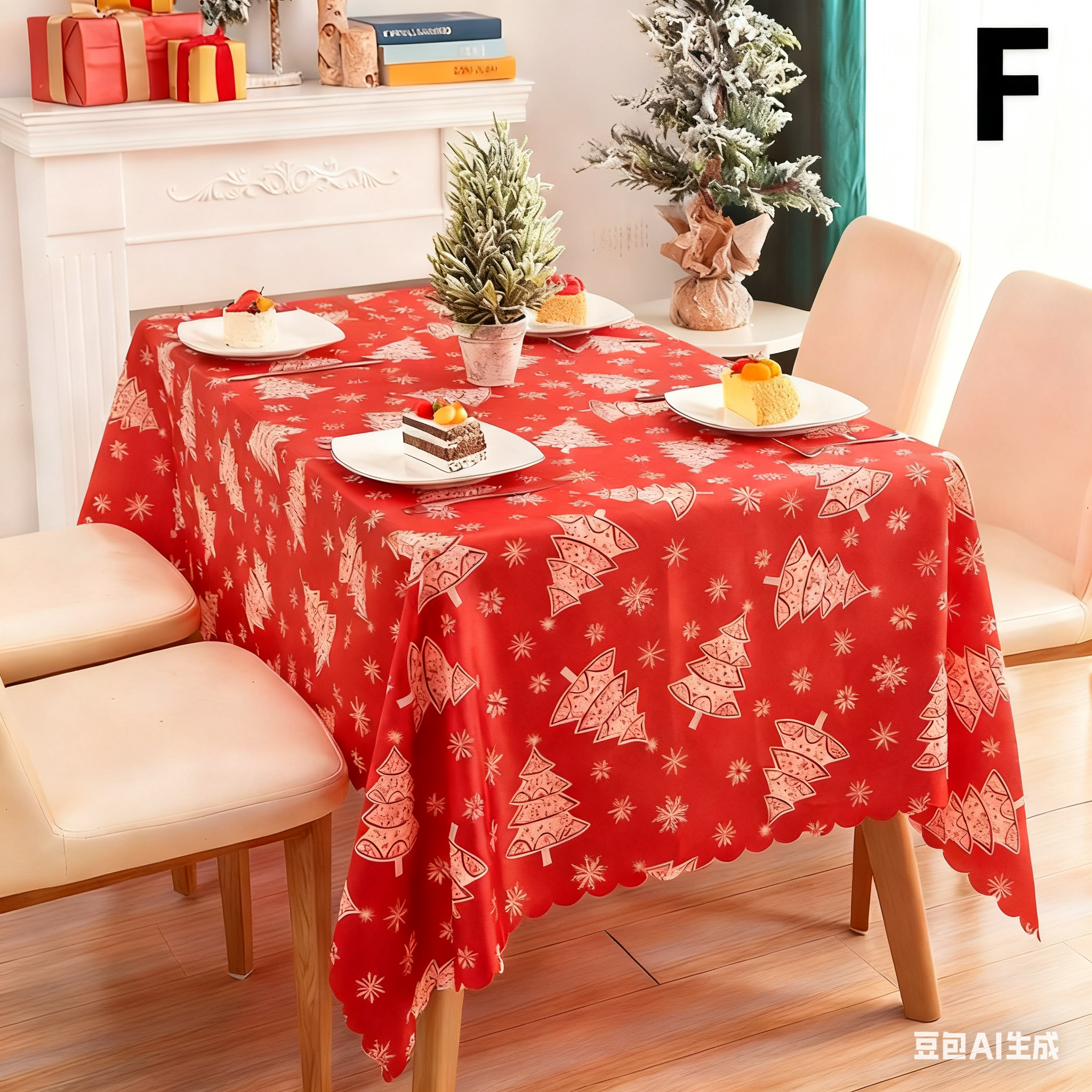 Christmas gift Christmas Tablecloth - Festive 180x150cm Table Cover for Holiday Dining & Home Decor(D) — image 3
