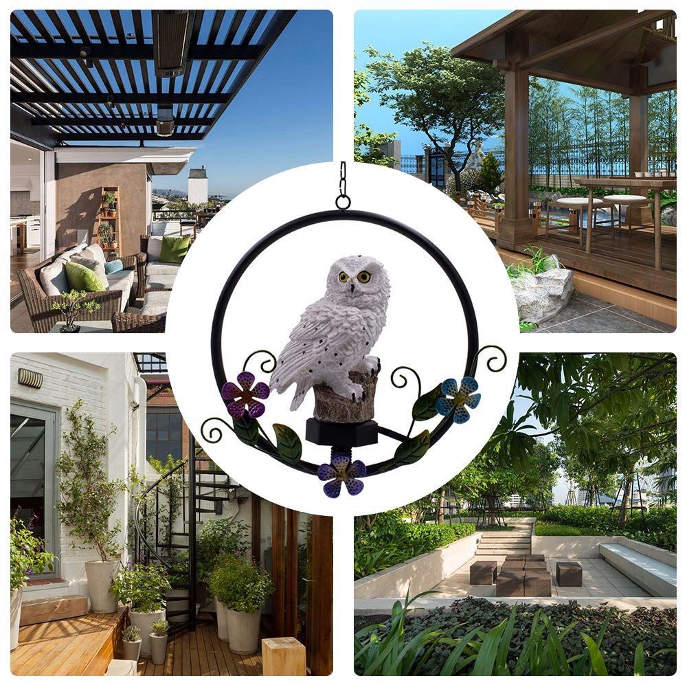 Owl Gifts for Owl Lovers Solar Powered Garden Owl Statue Waterproof Hanging Solar Owl for Outdoor Decorative Unique Owl Gifts โ image 5